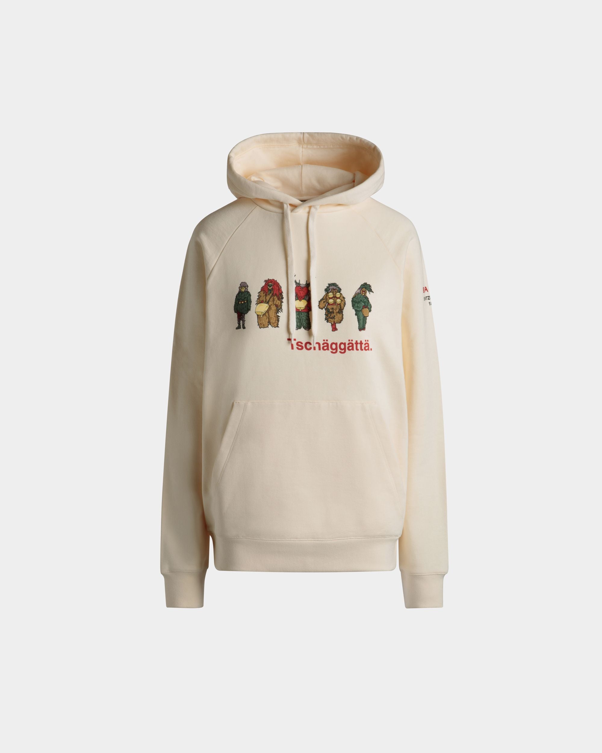 Sweat-Shirt À Capuche Avec Imprimé Forest Mask En Coton Ivoire - Femme - Bally - 01