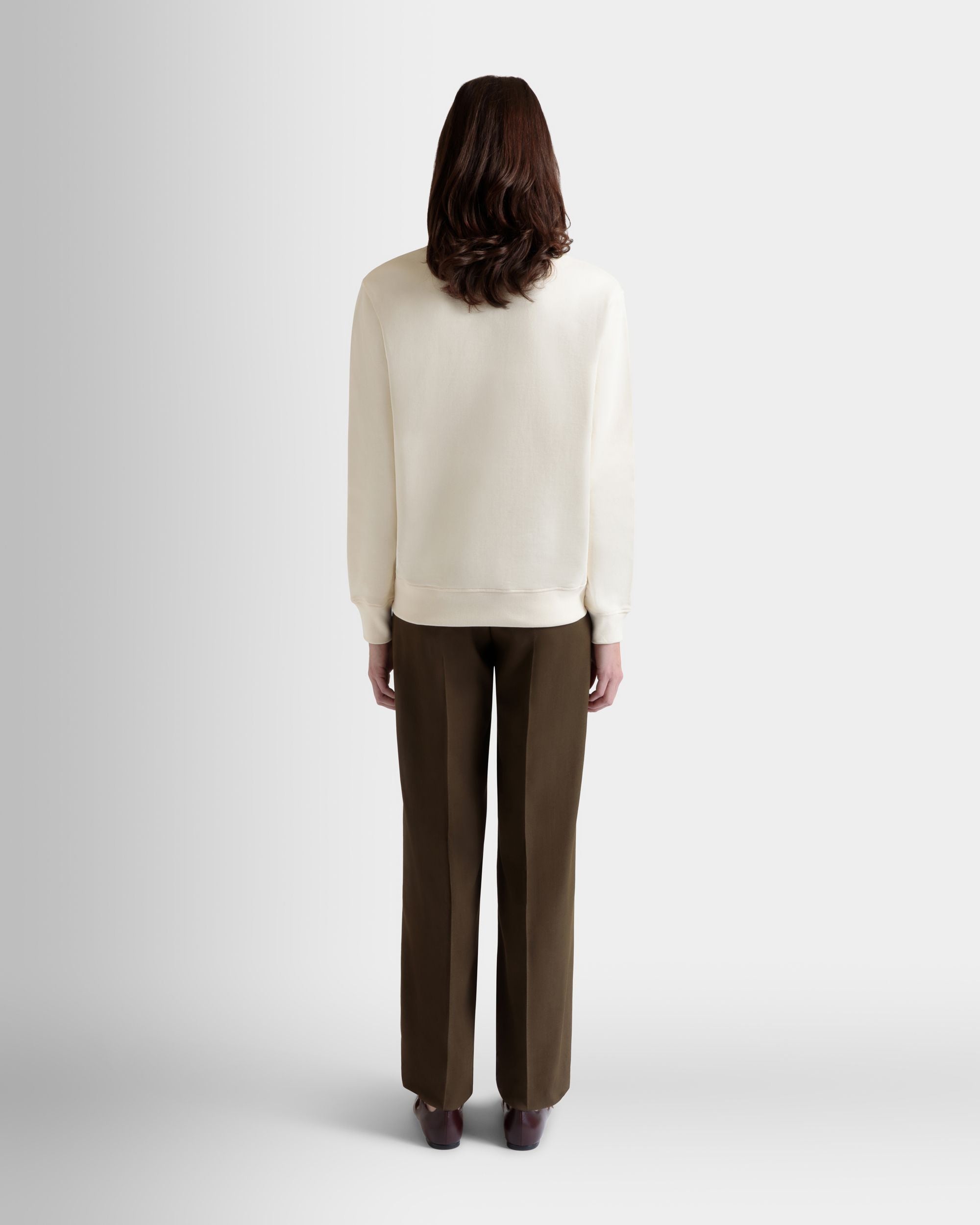 Sweat-Shirt Ras-Du-Cou Avec Bally Cake En Coton Ivoire - Femme - Bally - 07