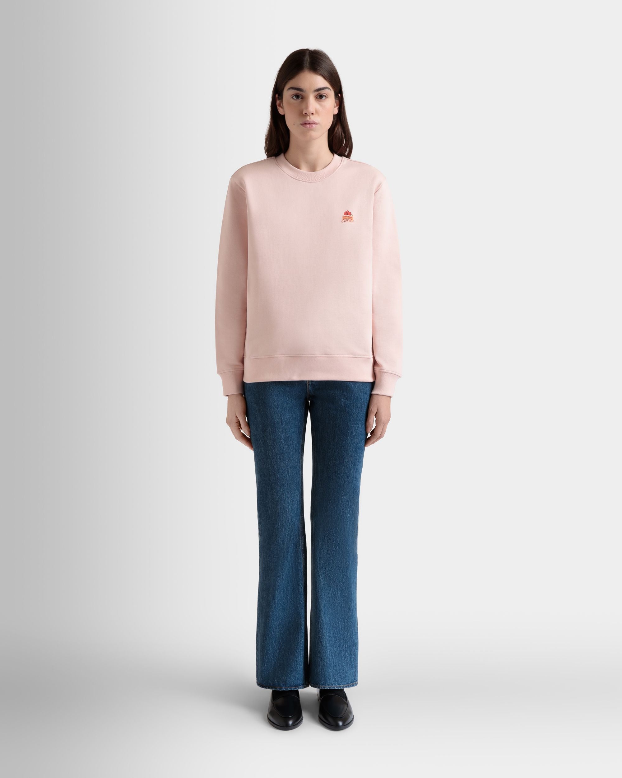 Sweat-Shirt Ras-Du-Cou Avec Bally Cake En Coton Dusty Petal - Femme - Bally - 02