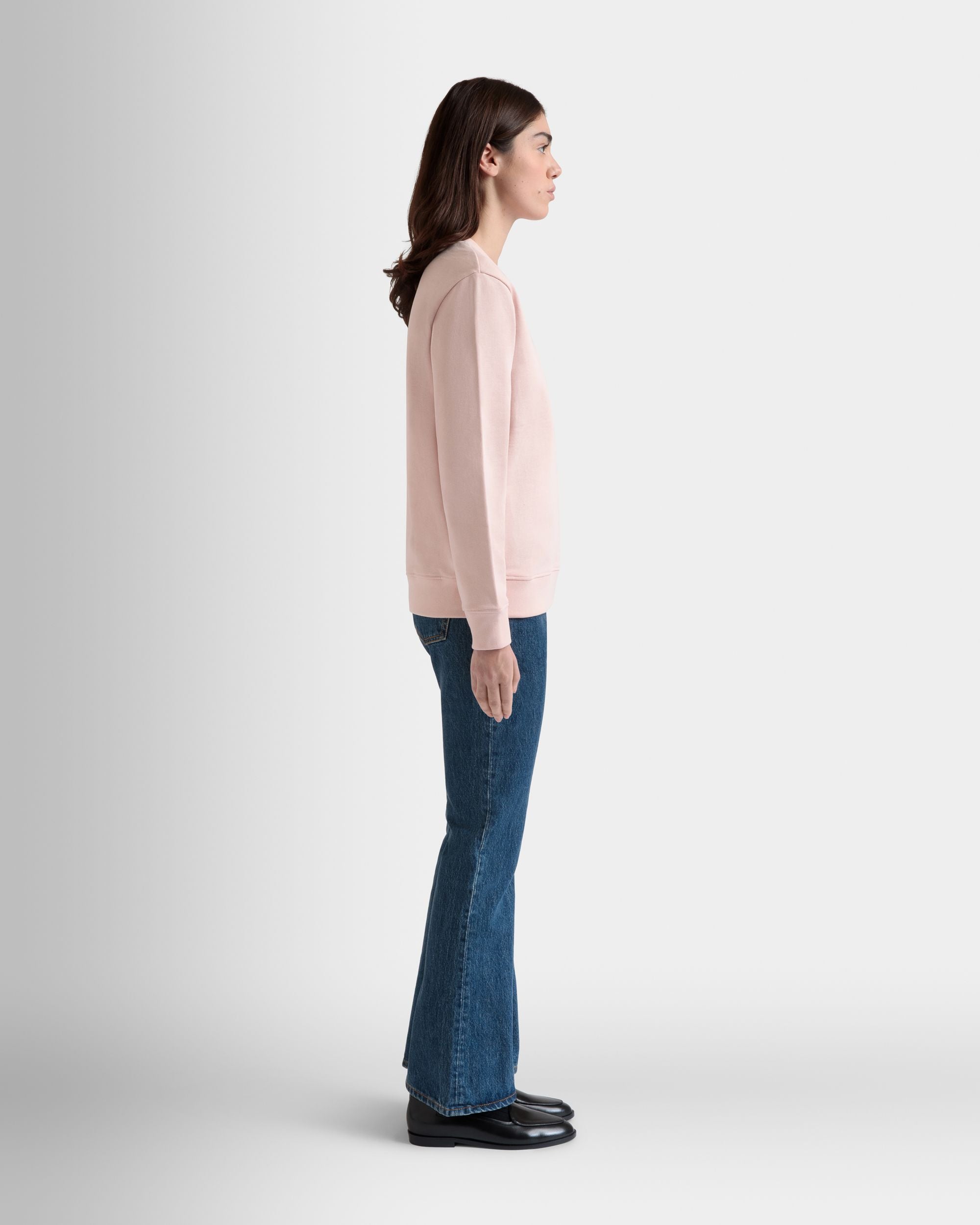 Sweat-Shirt Ras-Du-Cou Avec Bally Cake En Coton Dusty Petal - Femme - Bally - 05