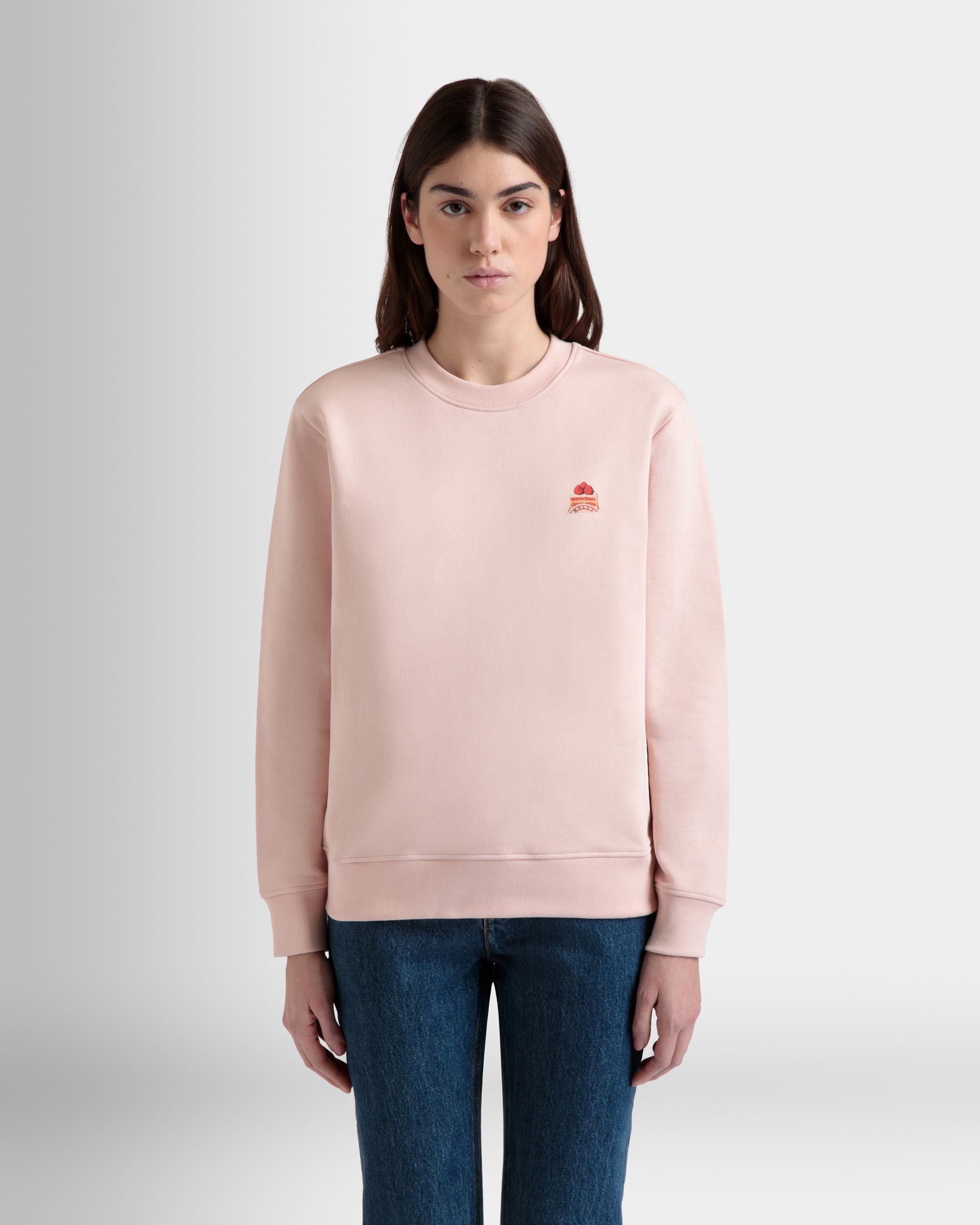 Sweat-Shirt Ras-Du-Cou Avec Bally Cake En Coton Dusty Petal - Femme - Bally - 08