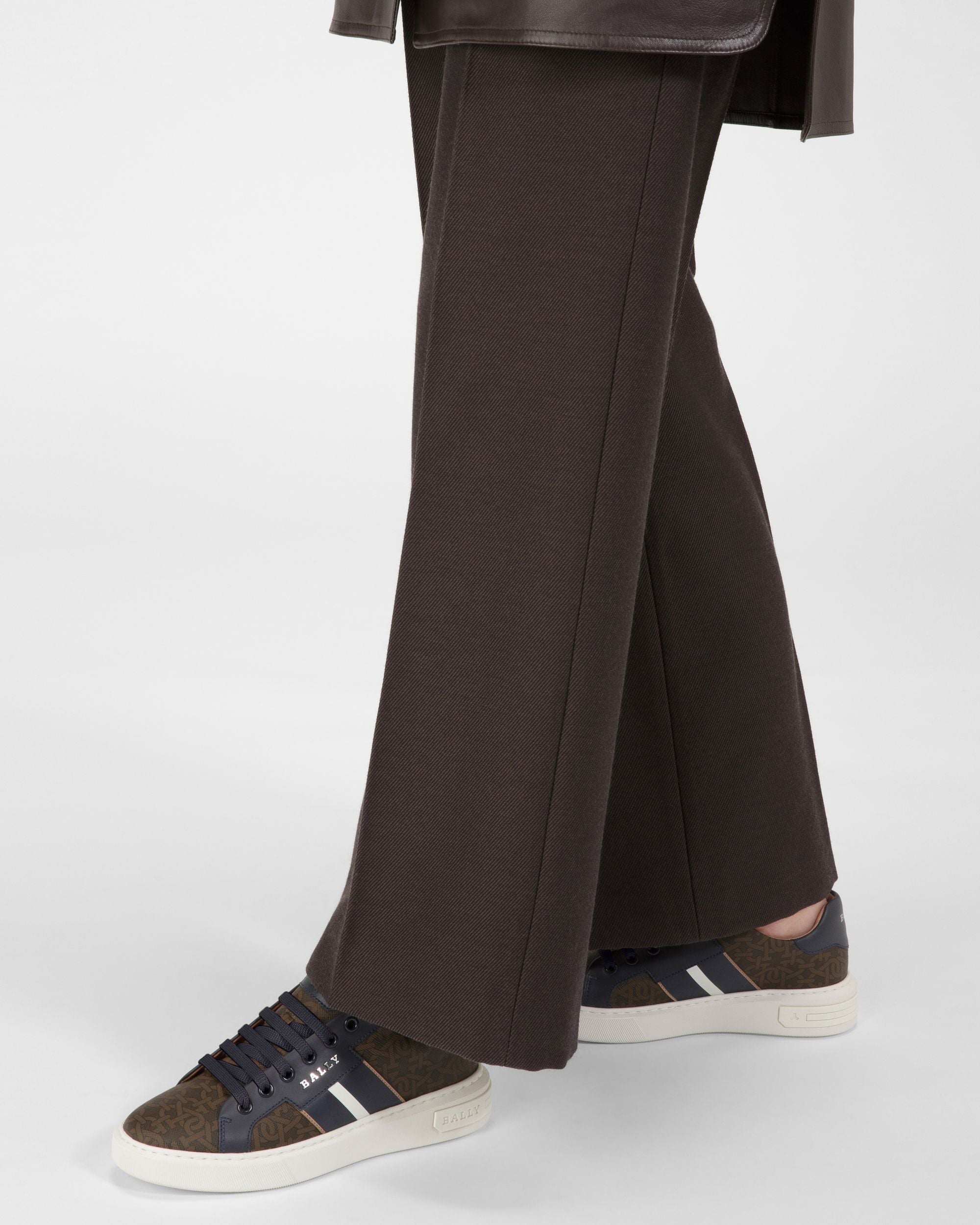Myron Sneakers En Tpu & Cuir Marron & Bleu Marine - Femme - Bally - 07