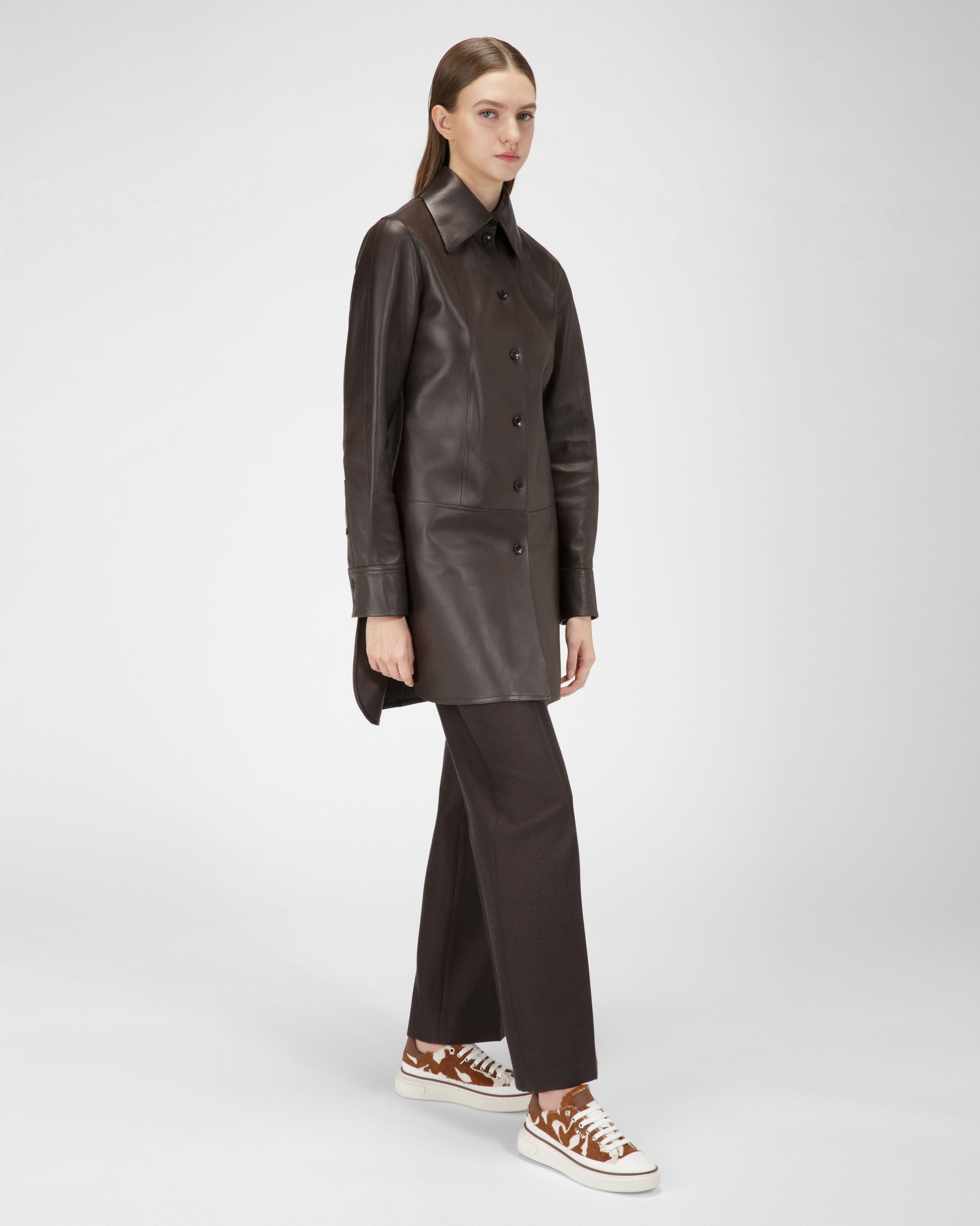 Maily Sneakers En Cuir Blanc Et Marron - Femme - Bally - 03