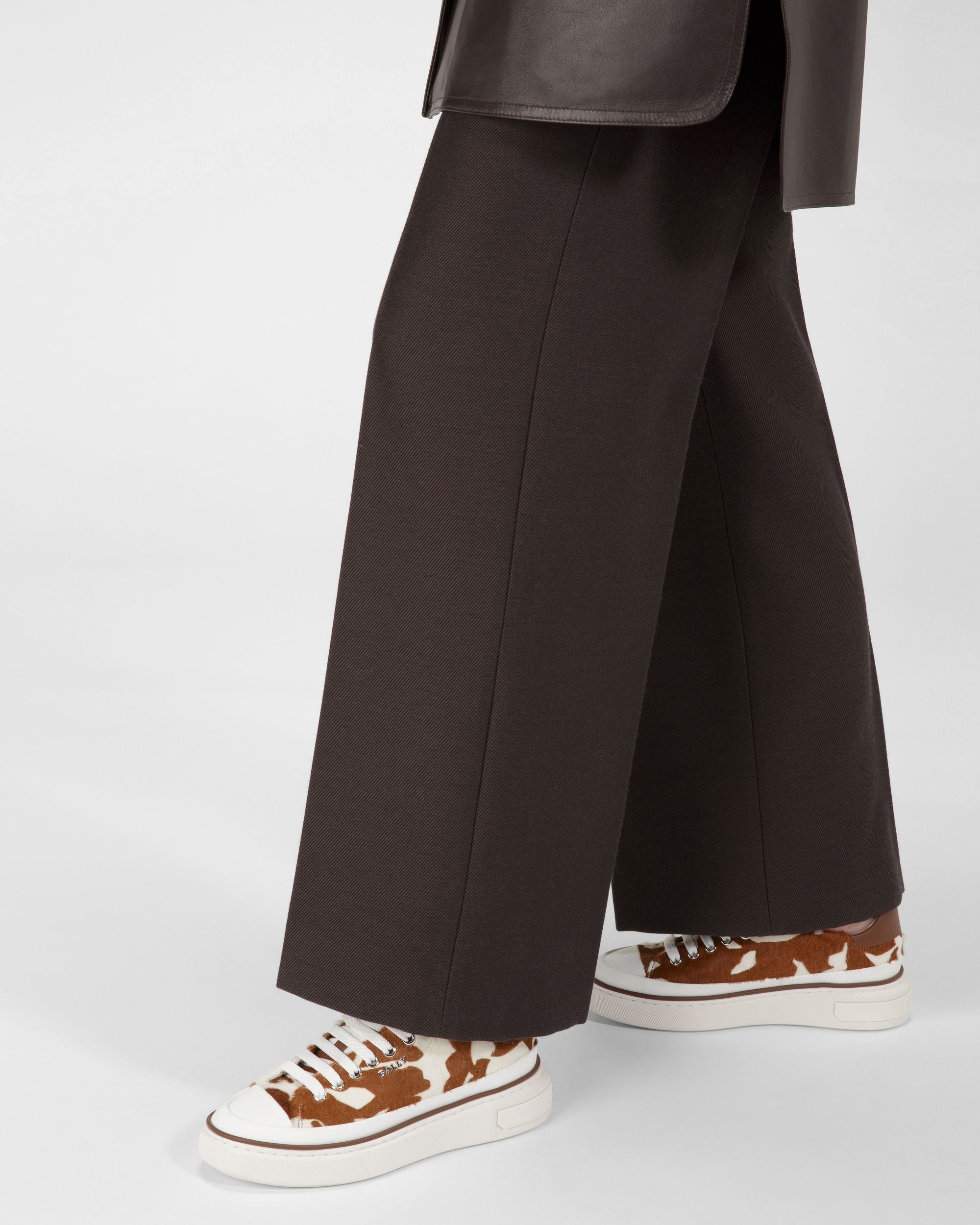 Maily Sneakers En Cuir Blanc Et Marron - Femme - Bally - 07
