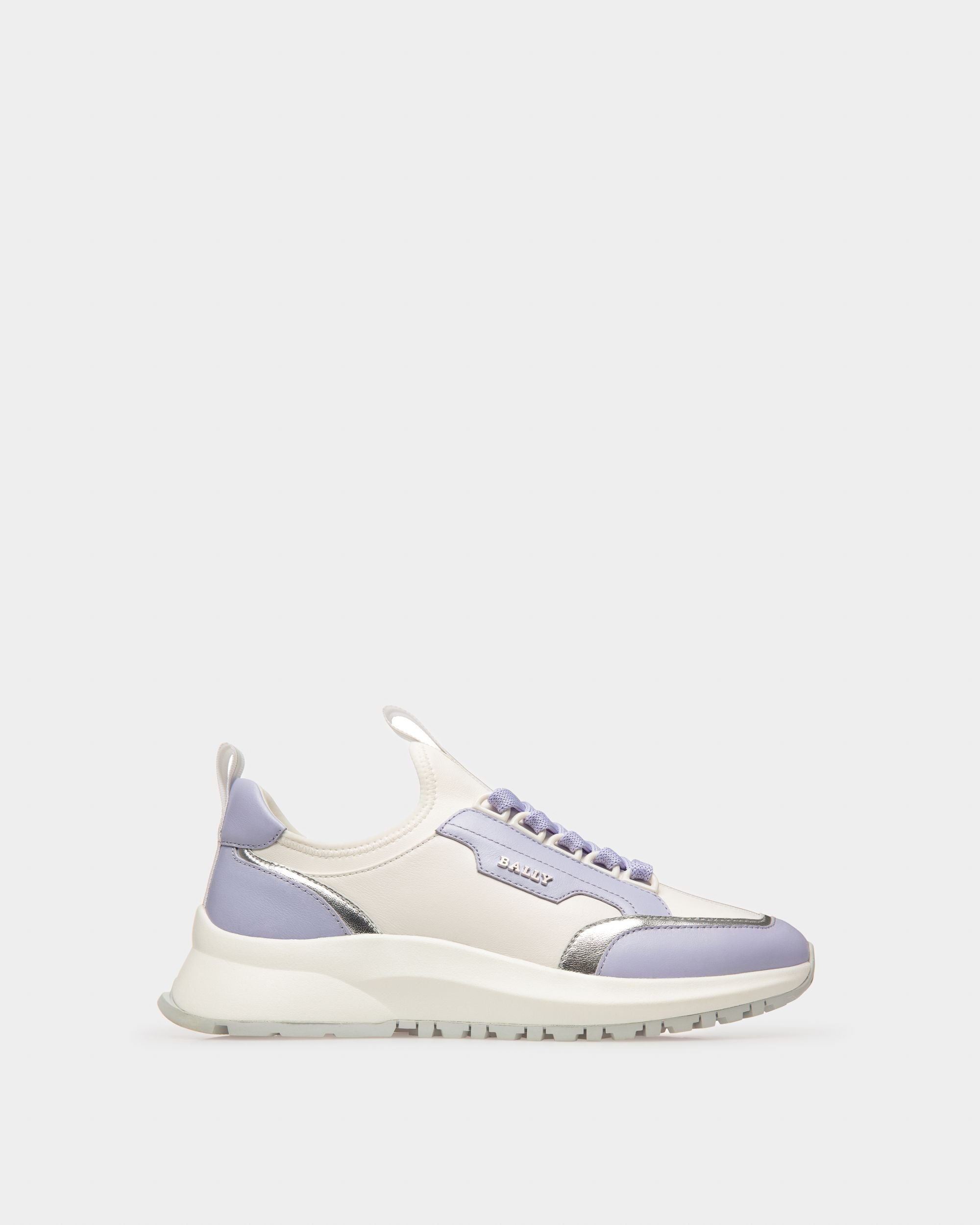 Deven Sneakers En Cuir Blanc Et Violet - Femme - Bally - 01