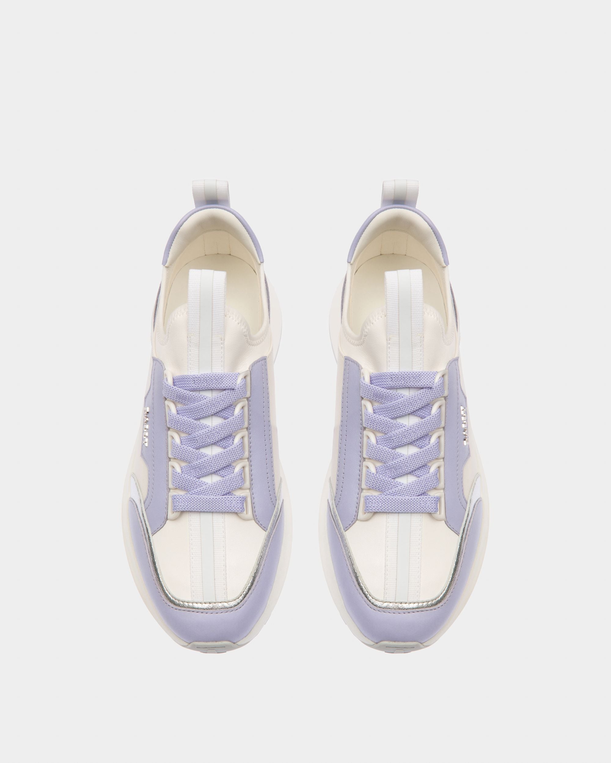 Deven Sneakers En Cuir Blanc Et Violet - Femme - Bally - 03