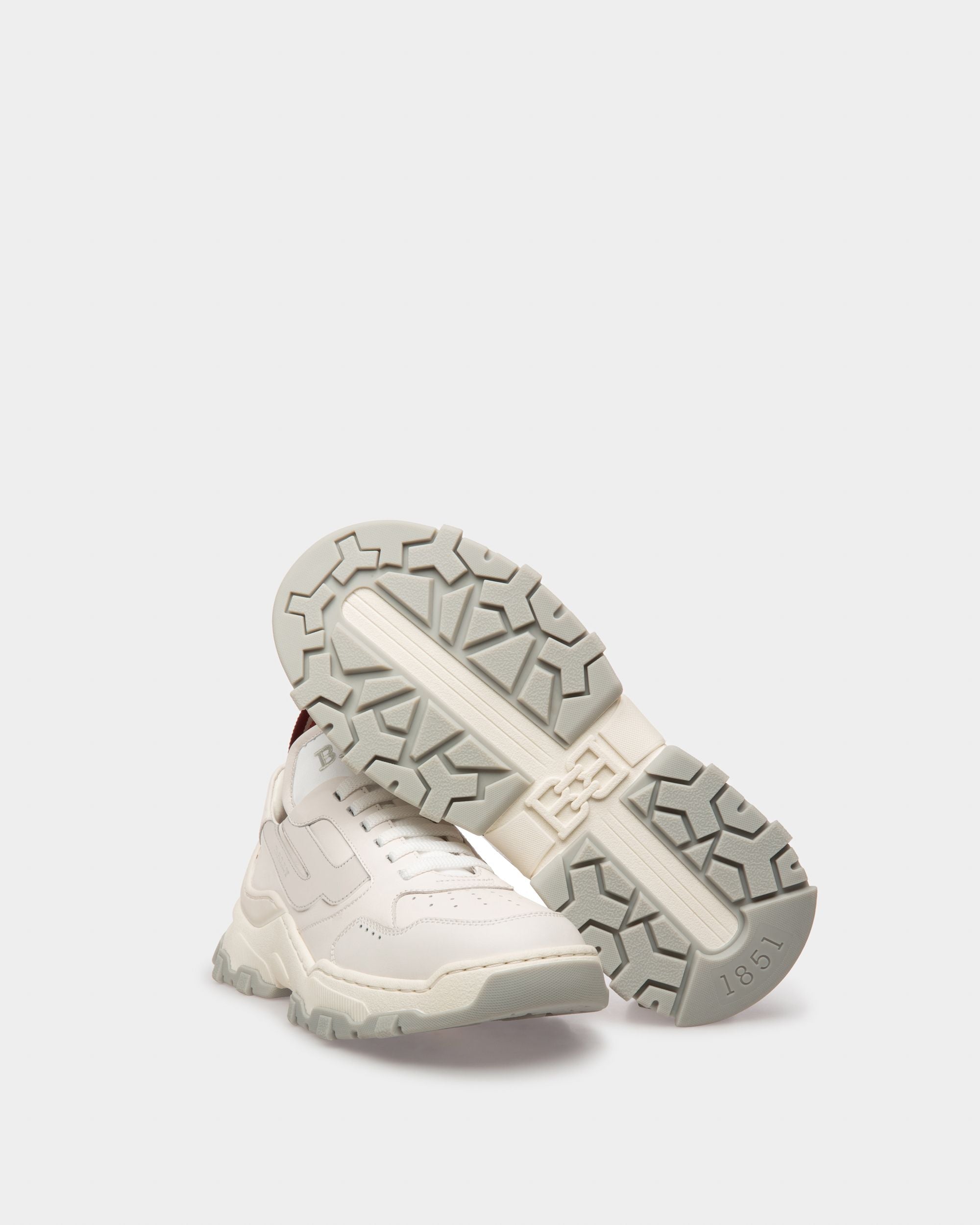 Holden Sneakers En Cuir Et Tissu Blanc Et Argent - Femme - Bally - 05