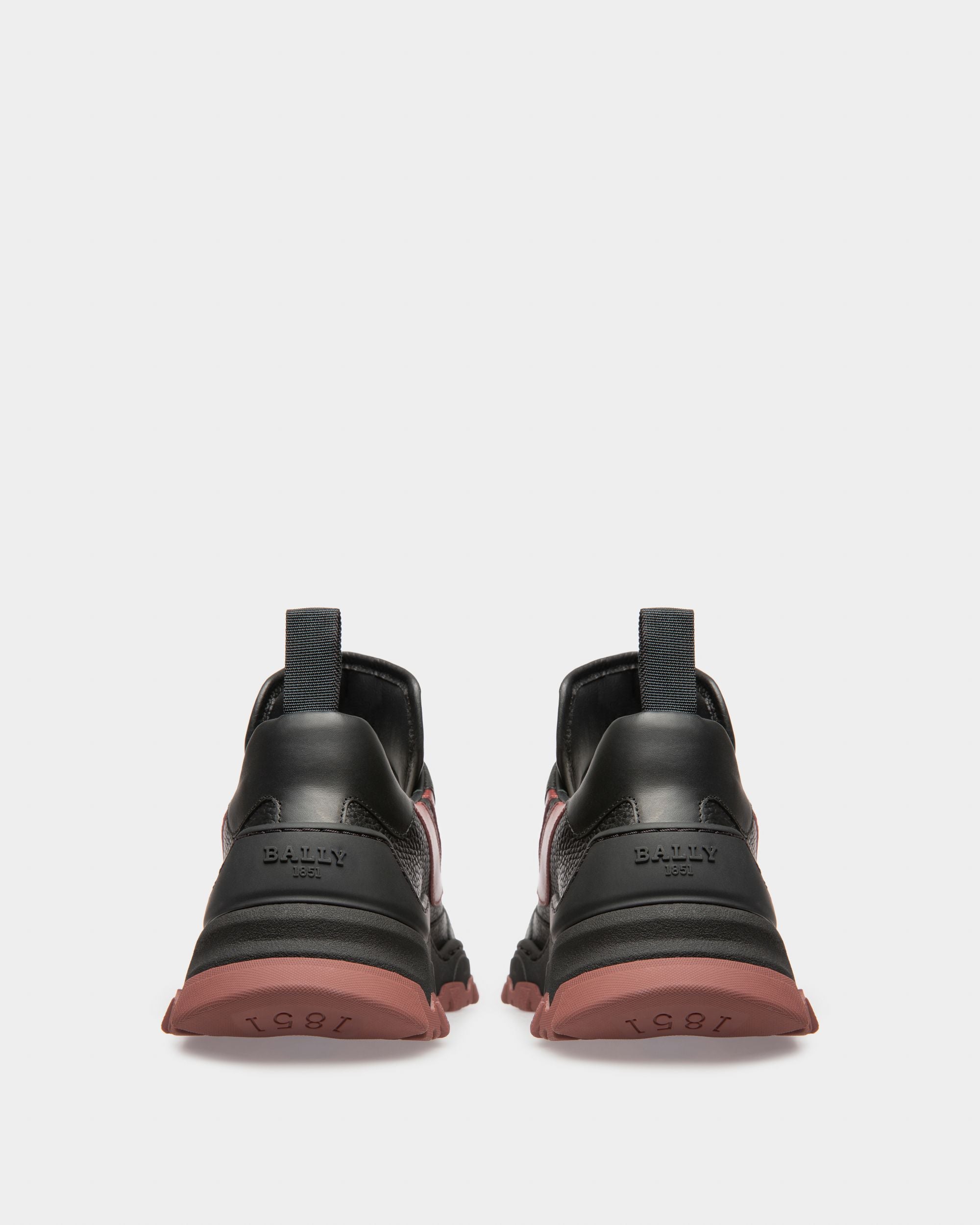 Holden Sneakers En Tissu Et Cuir Et Tissu Noir Et Rouge Héritage - Femme - Bally - 03