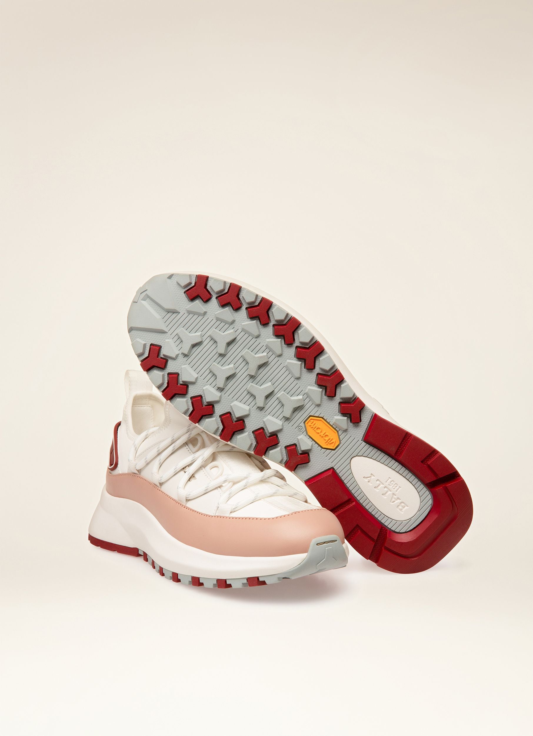 Delys Sneakers En Cuir Blanc Et Rose - Femme - Bally - 07