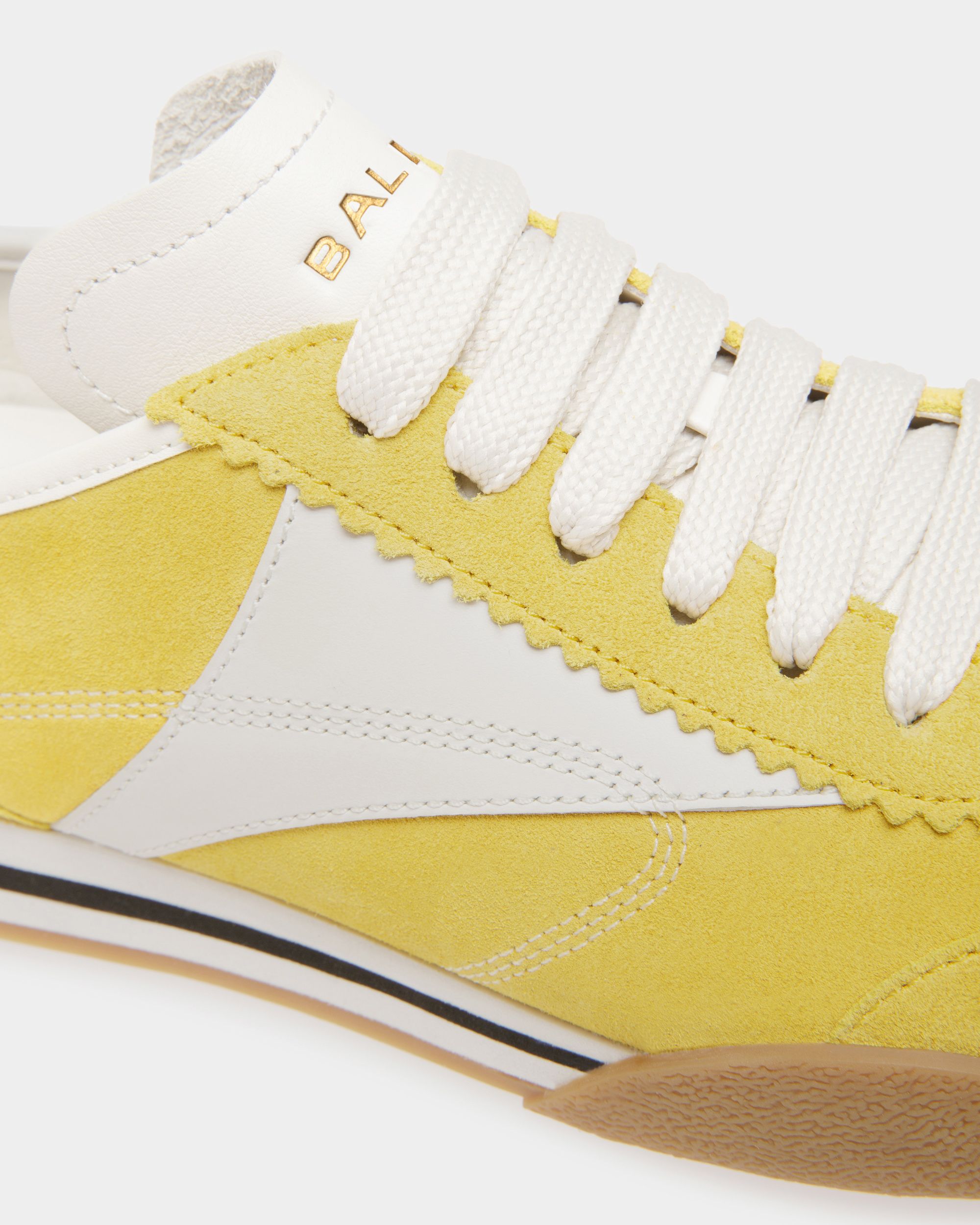 Sneakers Sussex En Cuir Jaune Et Blanc - Femme - Bally - 06
