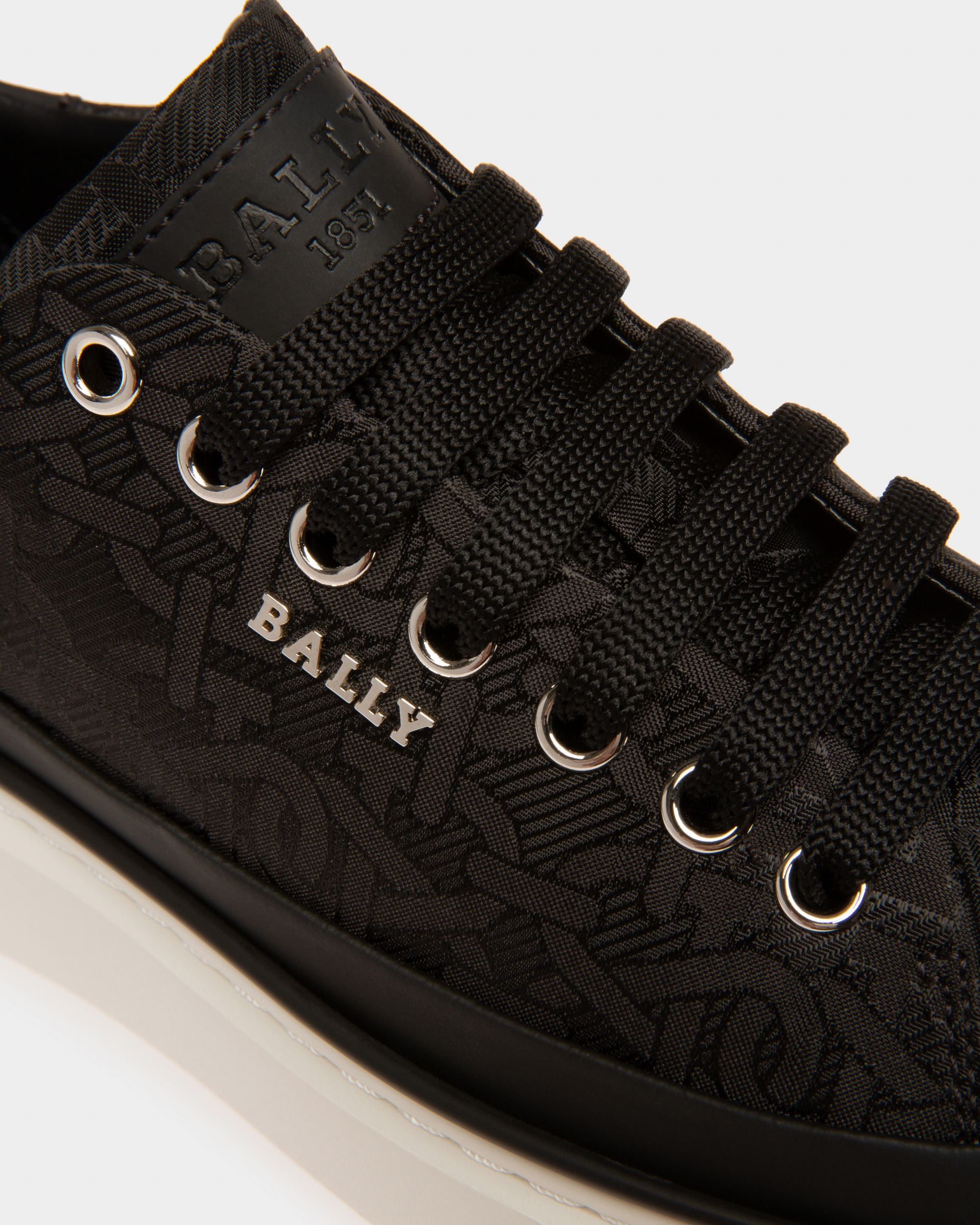 Maily Sneakers En Nylon Jacquard Noir - Femme - Bally - 06