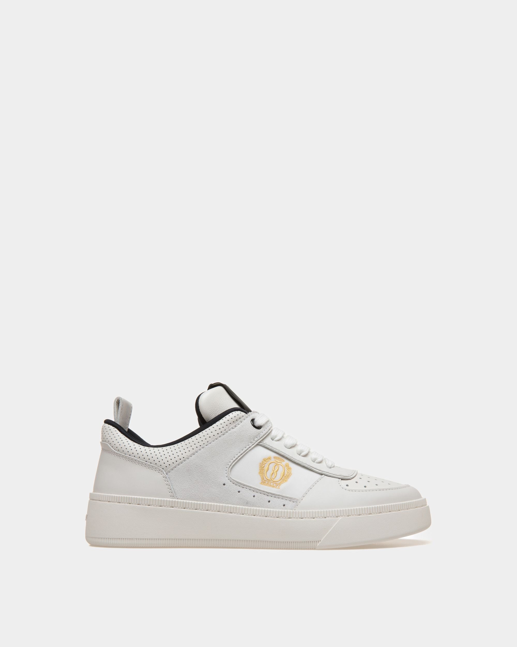 Sneaker Raise En Cuir Blanc Et Noir - Femme - Bally - 01