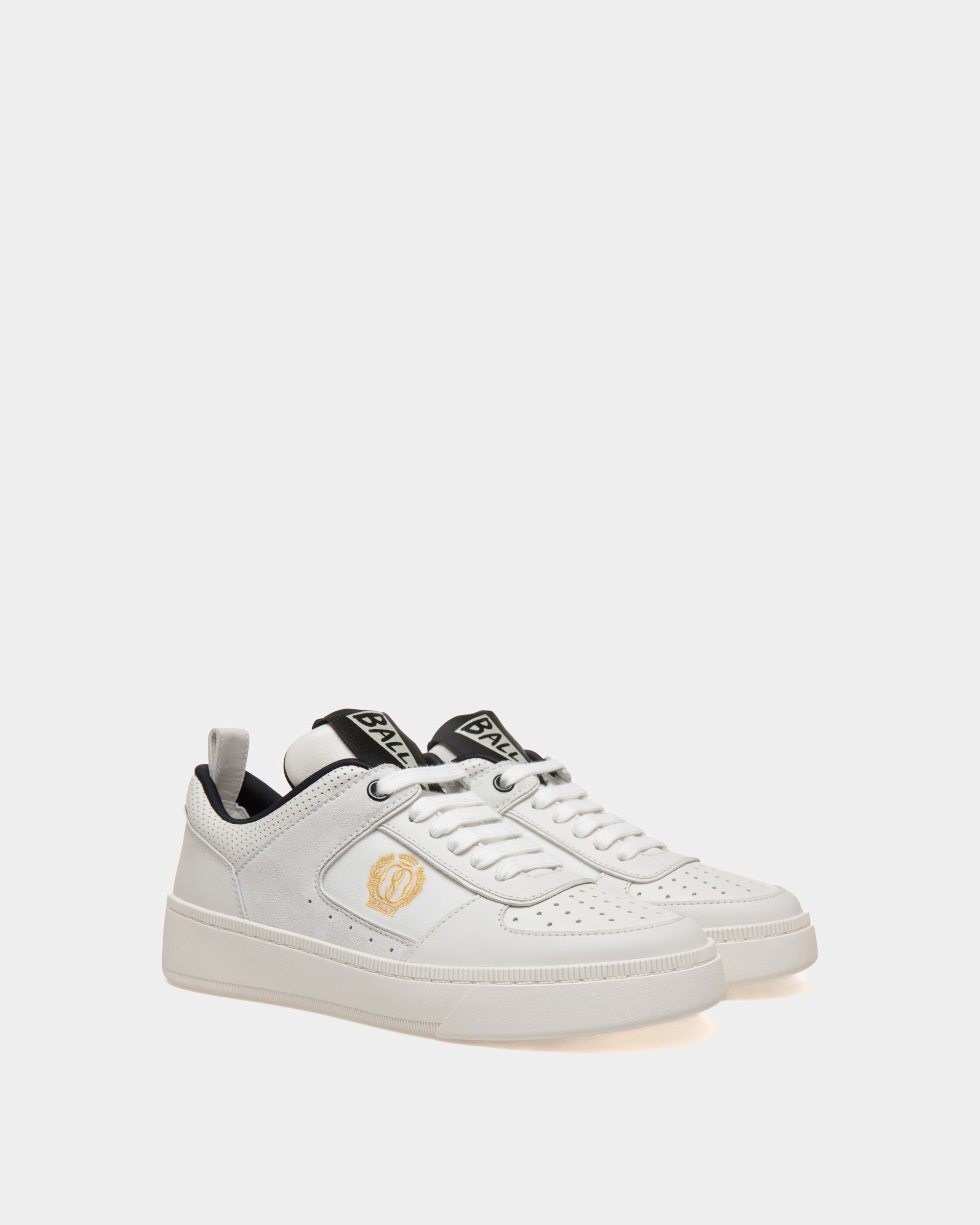 Sneaker Raise En Cuir Blanc Et Noir - Femme - Bally - 02