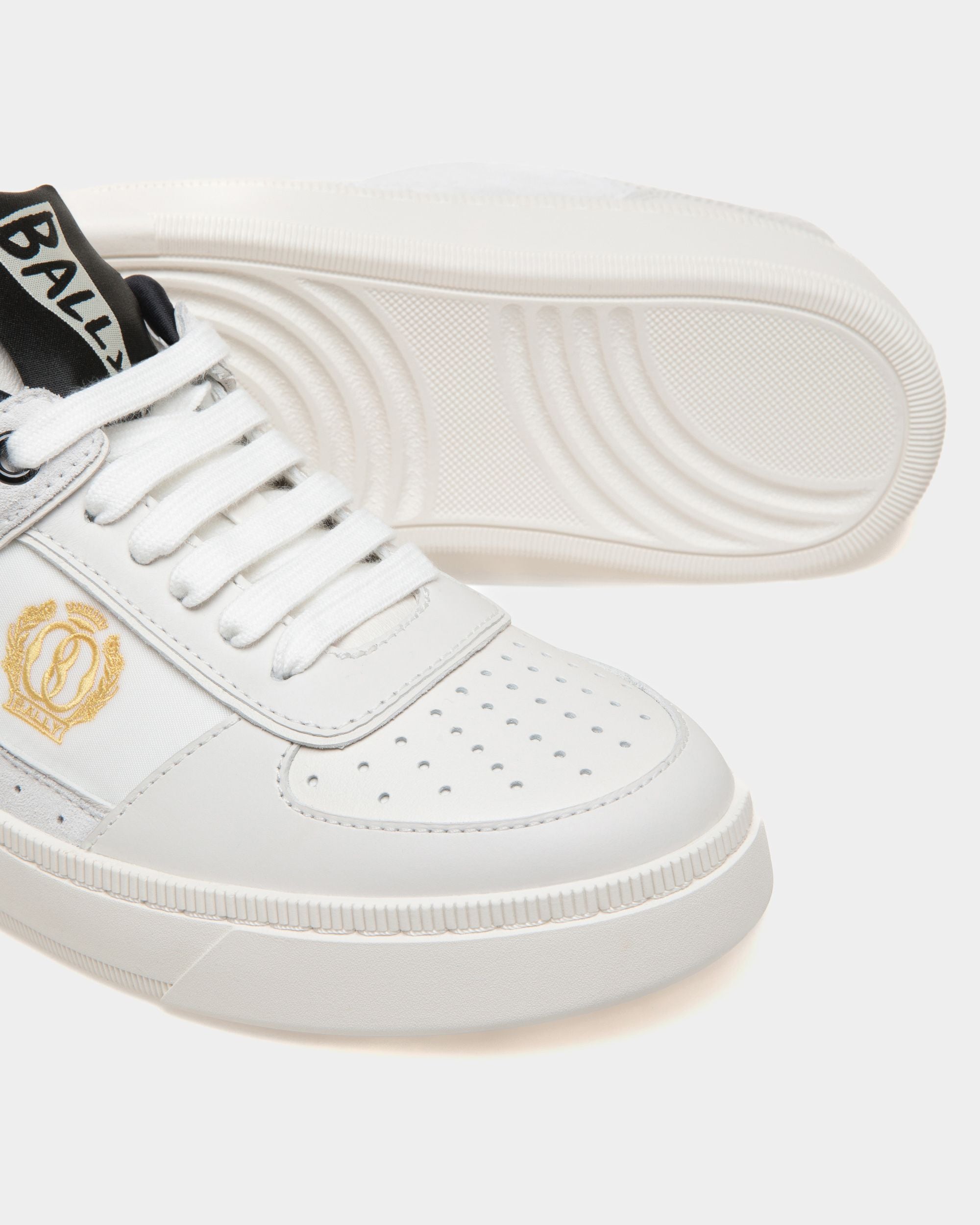 Sneaker Raise En Cuir Blanc Et Noir - Femme - Bally - 04