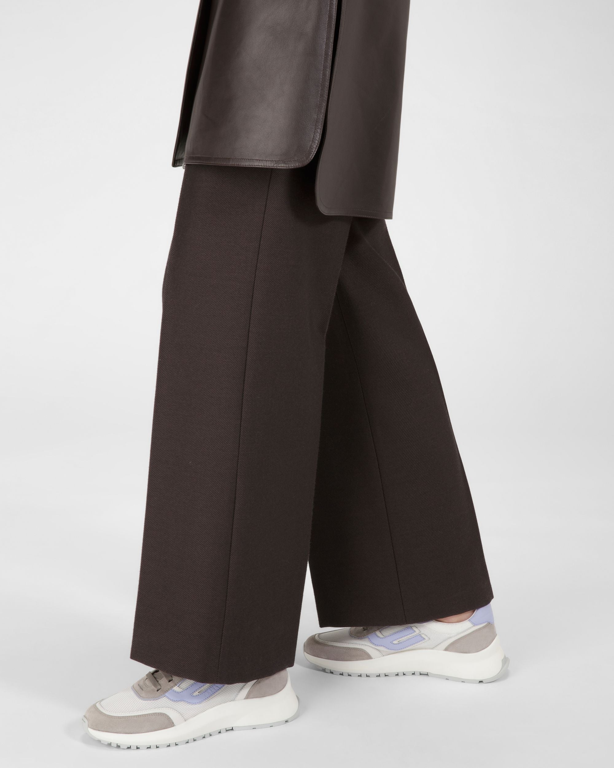 Demmy Sneakers En Maille Et Cuir Blanc Et Gris - Femme - Bally - 05