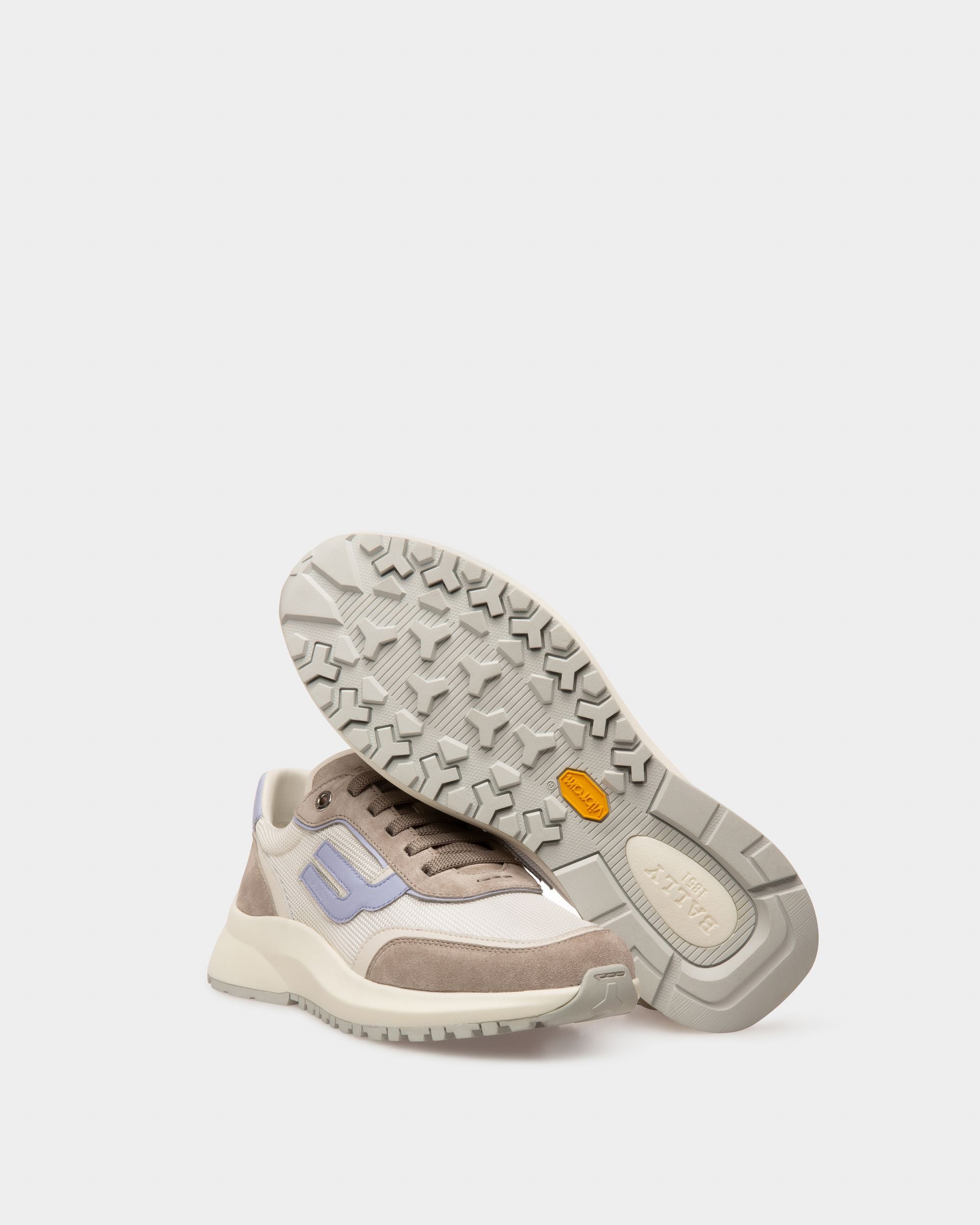 Demmy Sneakers En Maille Et Cuir Blanc Et Gris - Femme - Bally - 06