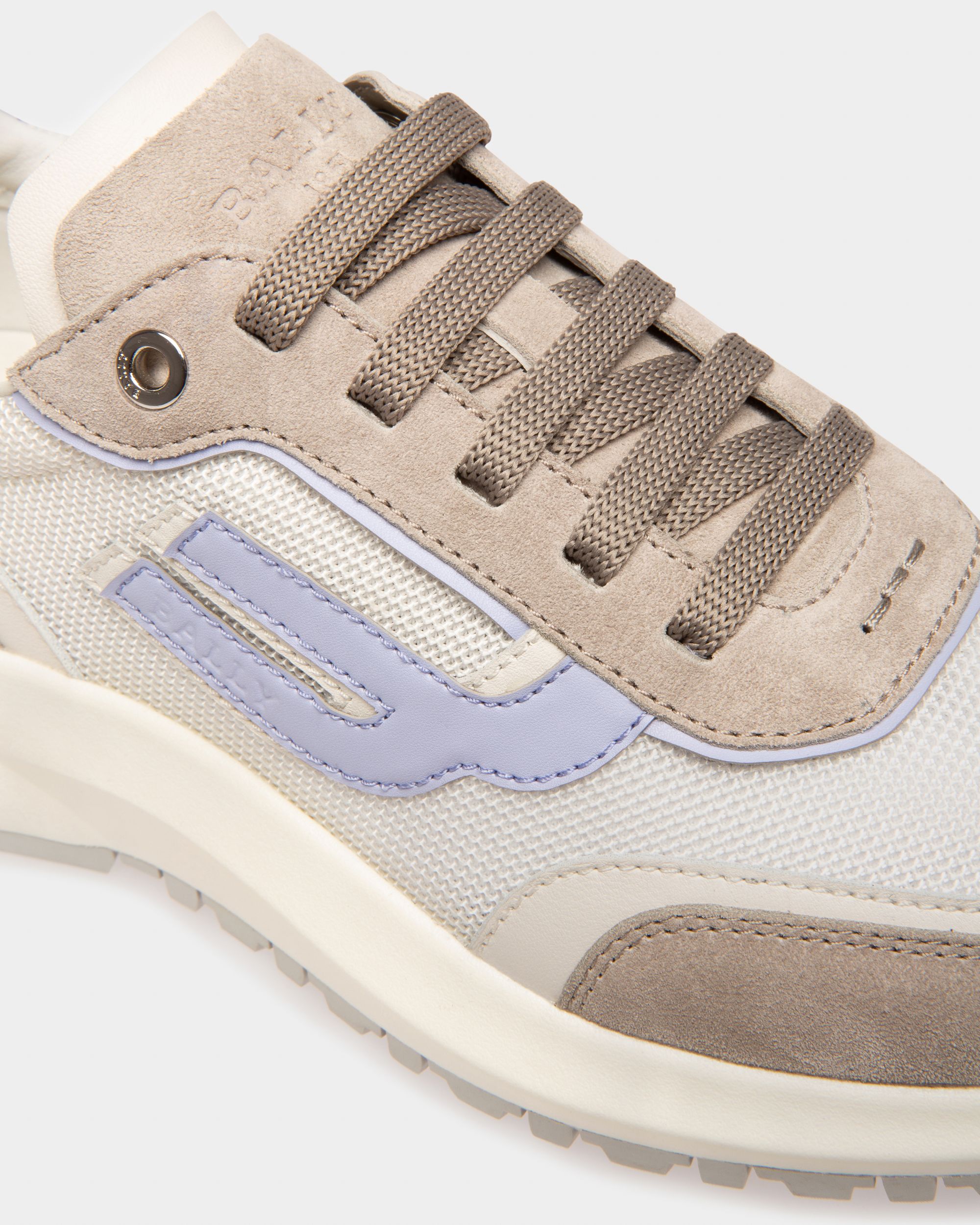 Demmy Sneakers En Maille Et Cuir Blanc Et Gris - Femme - Bally - 07