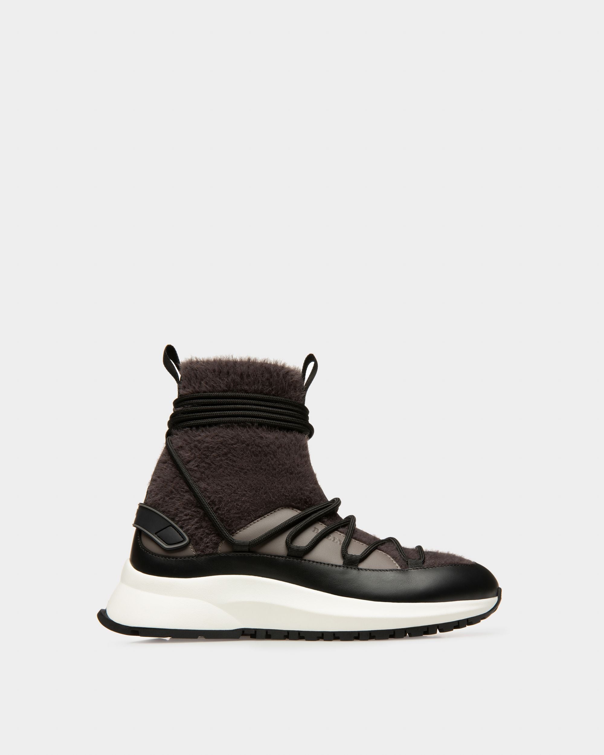 Dalyla Bottes En Tissu Cachemire Et Cuir En Gris Et Noir - Femme - Bally - 01