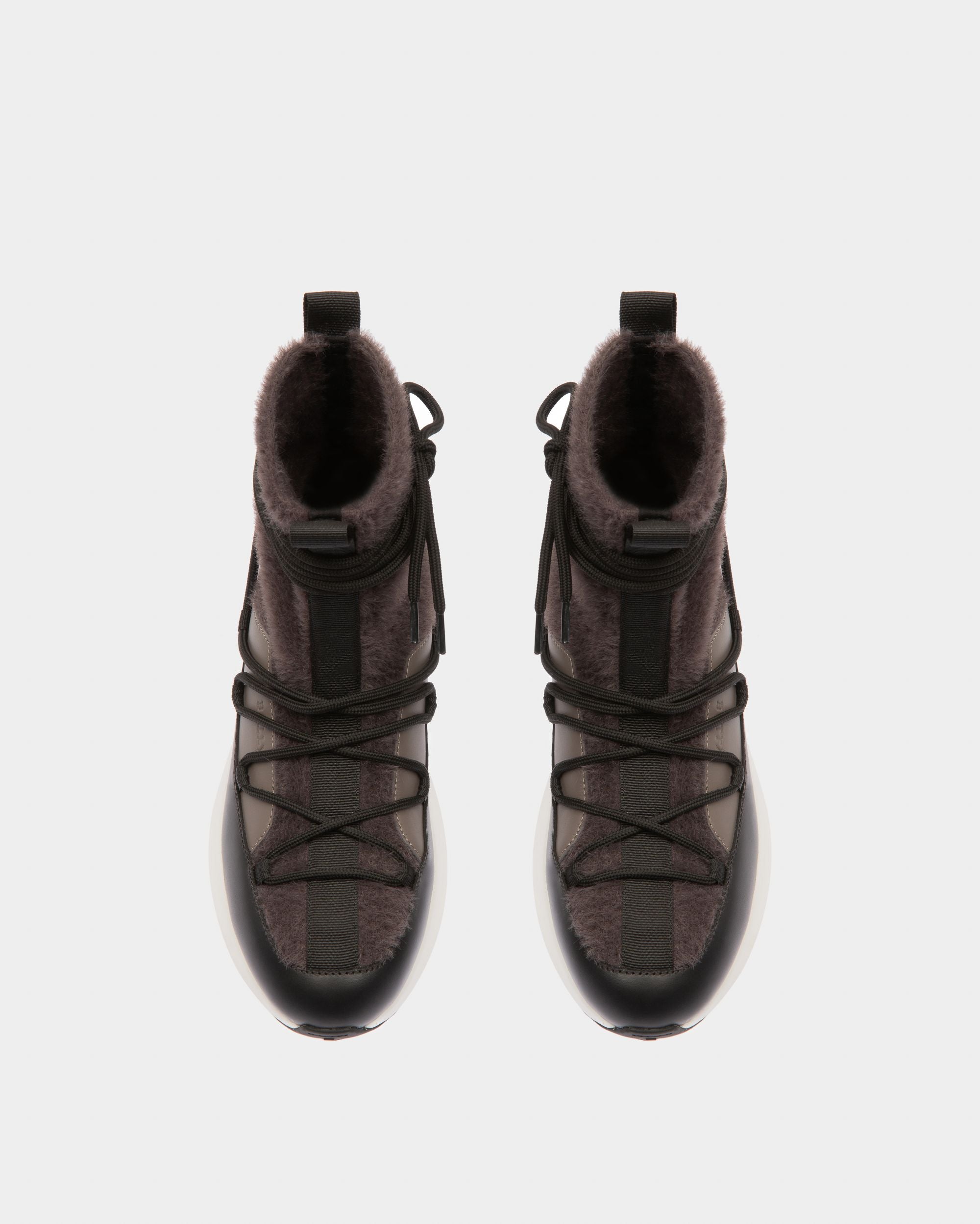 Dalyla Bottes En Tissu Cachemire Et Cuir En Gris Et Noir - Femme - Bally - 02