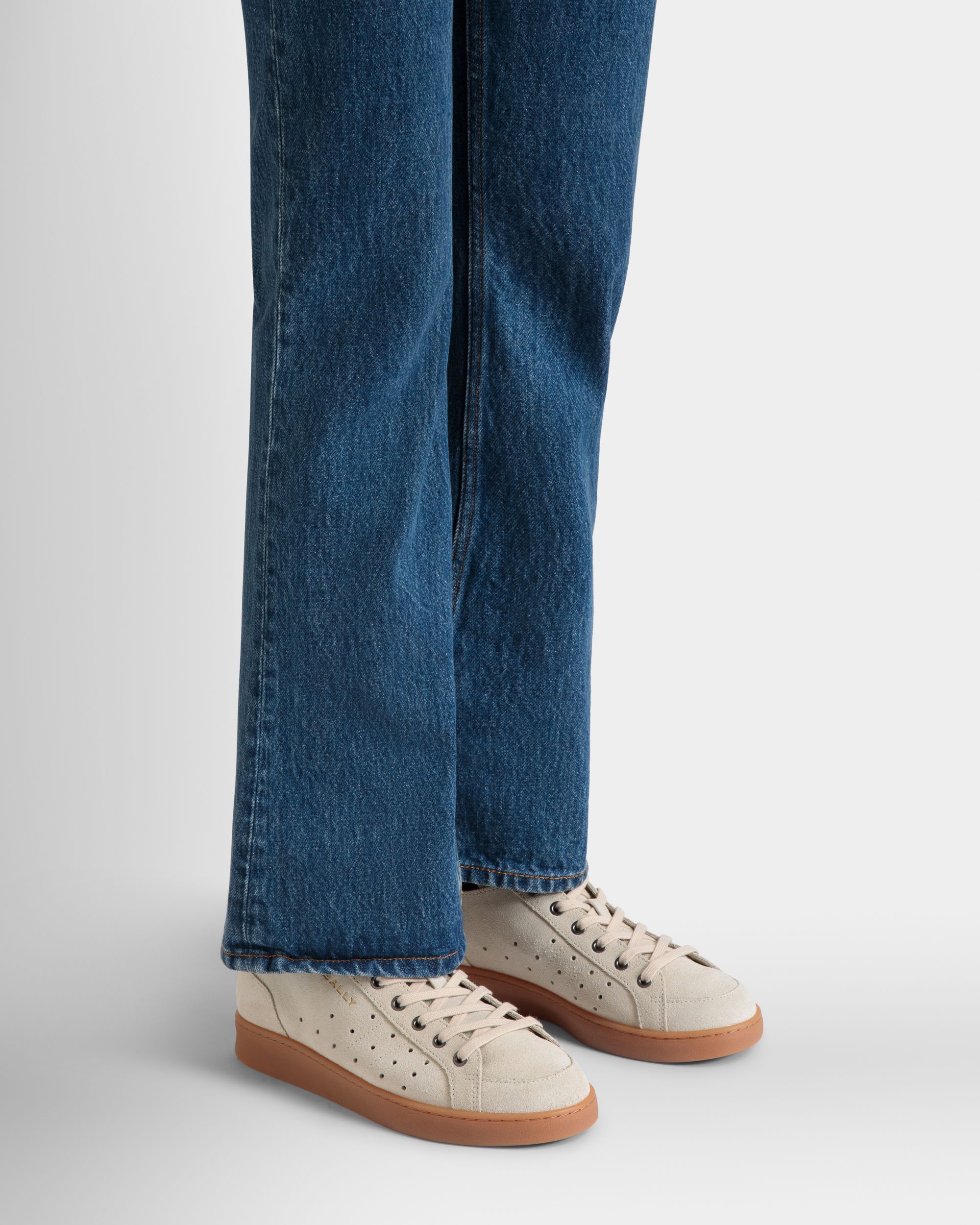 Sneaker Tennis En Daim Champagne - Femme - Bally - 02