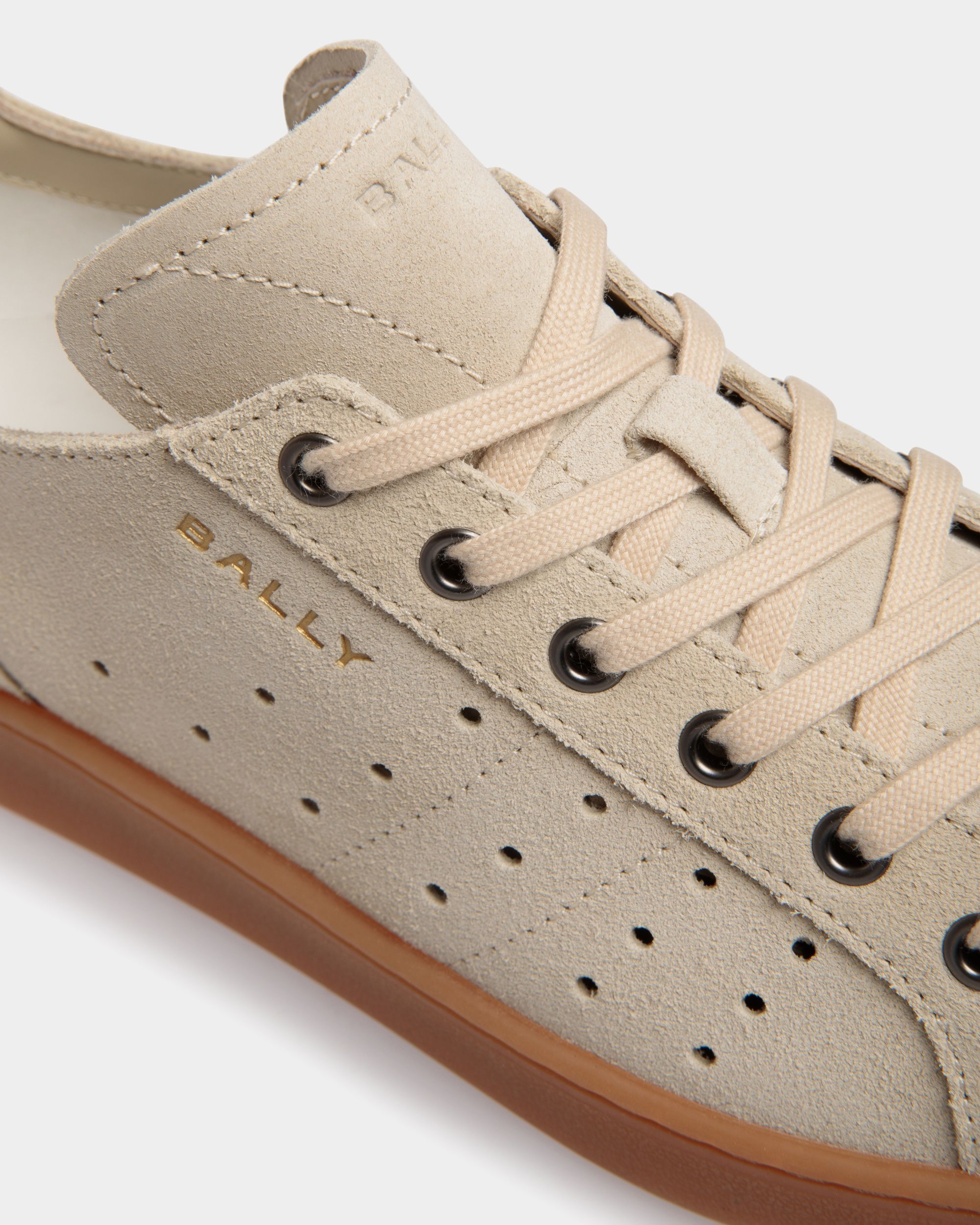 Sneaker Tennis En Daim Champagne - Femme - Bally - 06