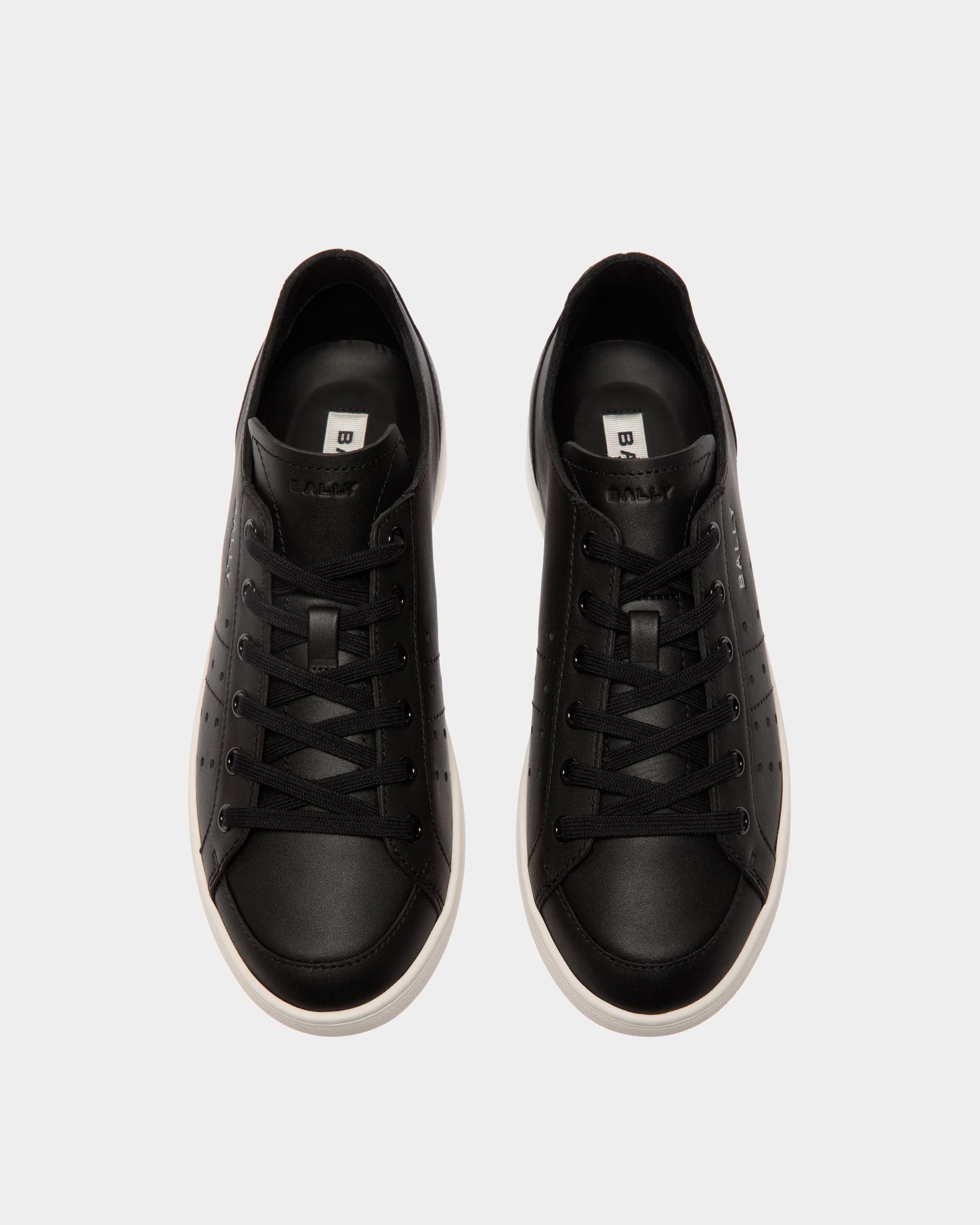 Sneaker Tennis En Cuir Noir - Femme - Bally - 05