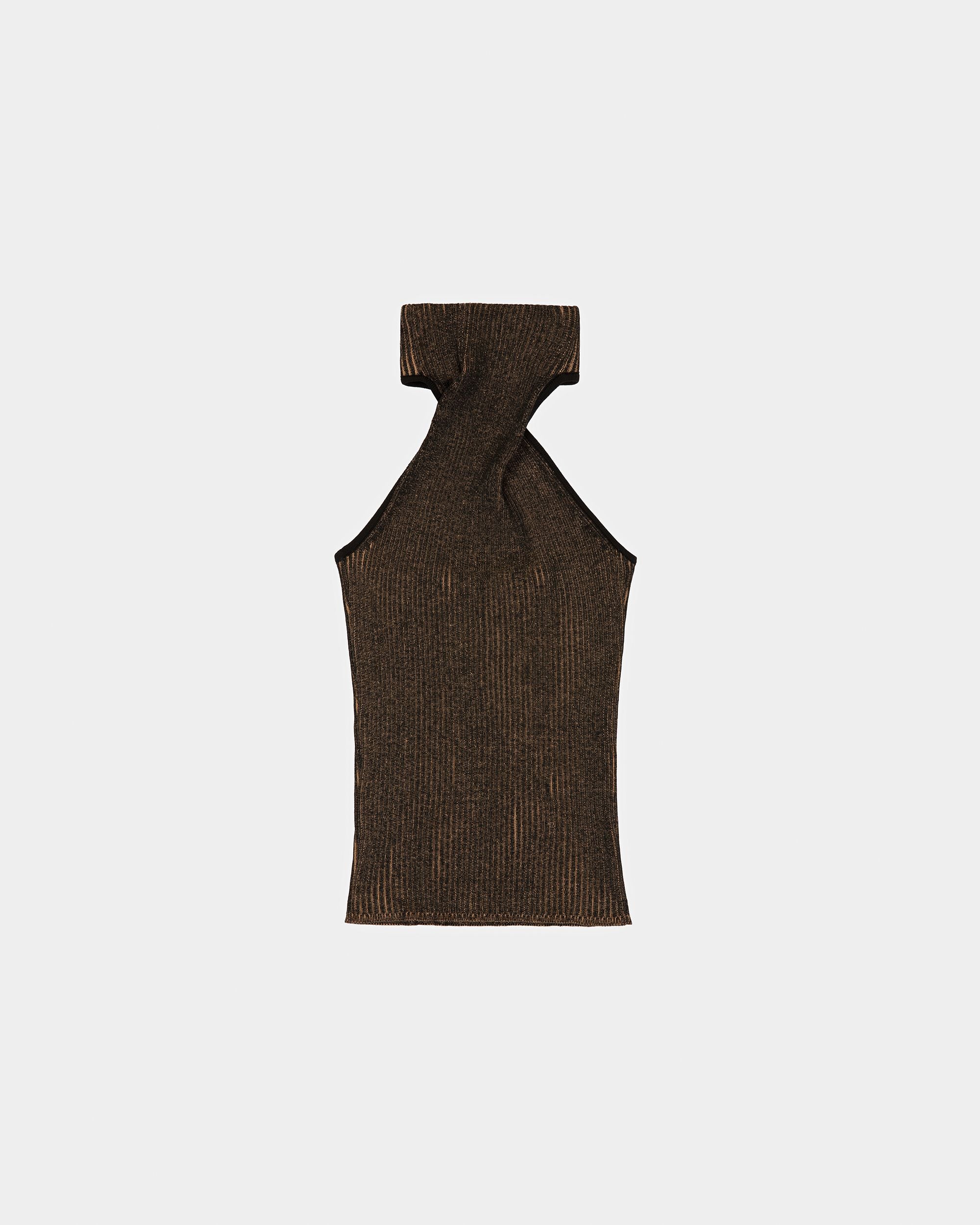 Top Côtelé Avec Encolure Américaine En Soie Et Coton - Femme - Bally - 01
