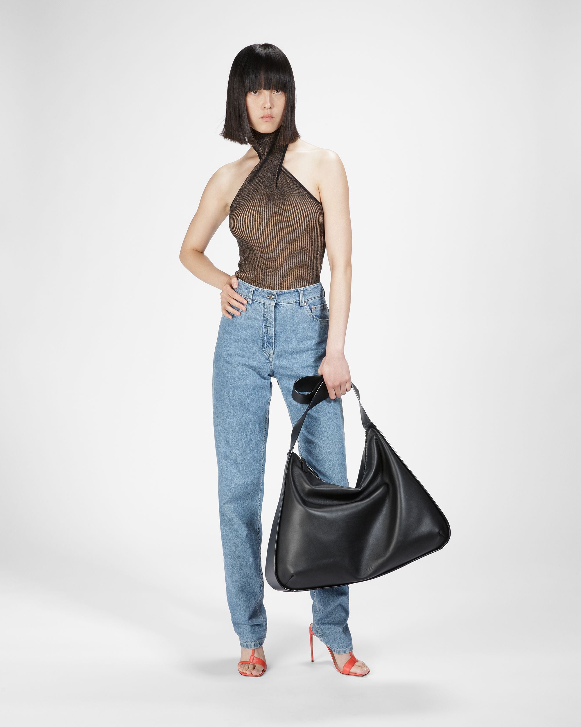Top Côtelé Avec Encolure Américaine En Soie Et Coton - Femme - Bally - 02