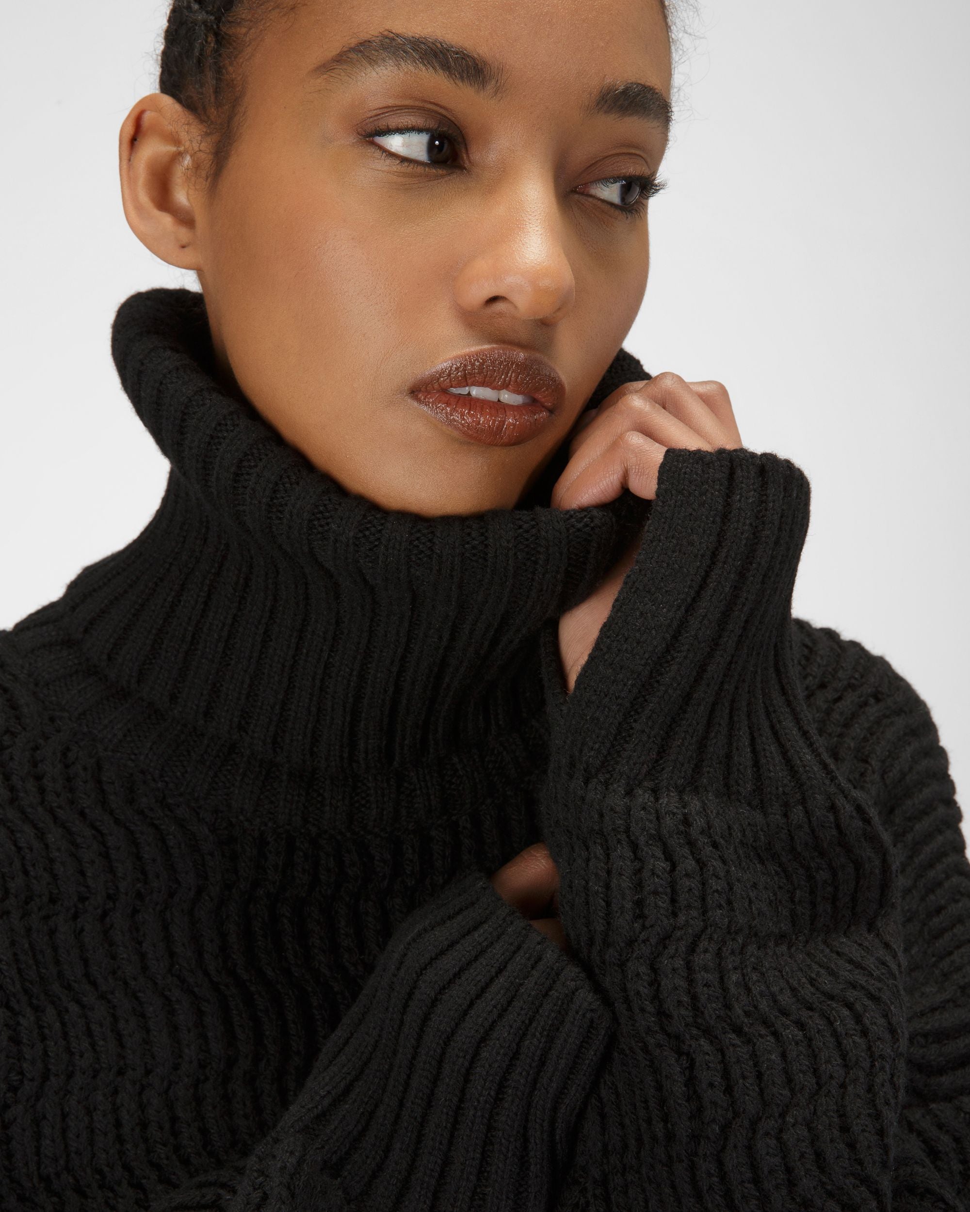 Pull À Col Roulé En Laine Et Cachemire Noir - Femme - Bally - 04