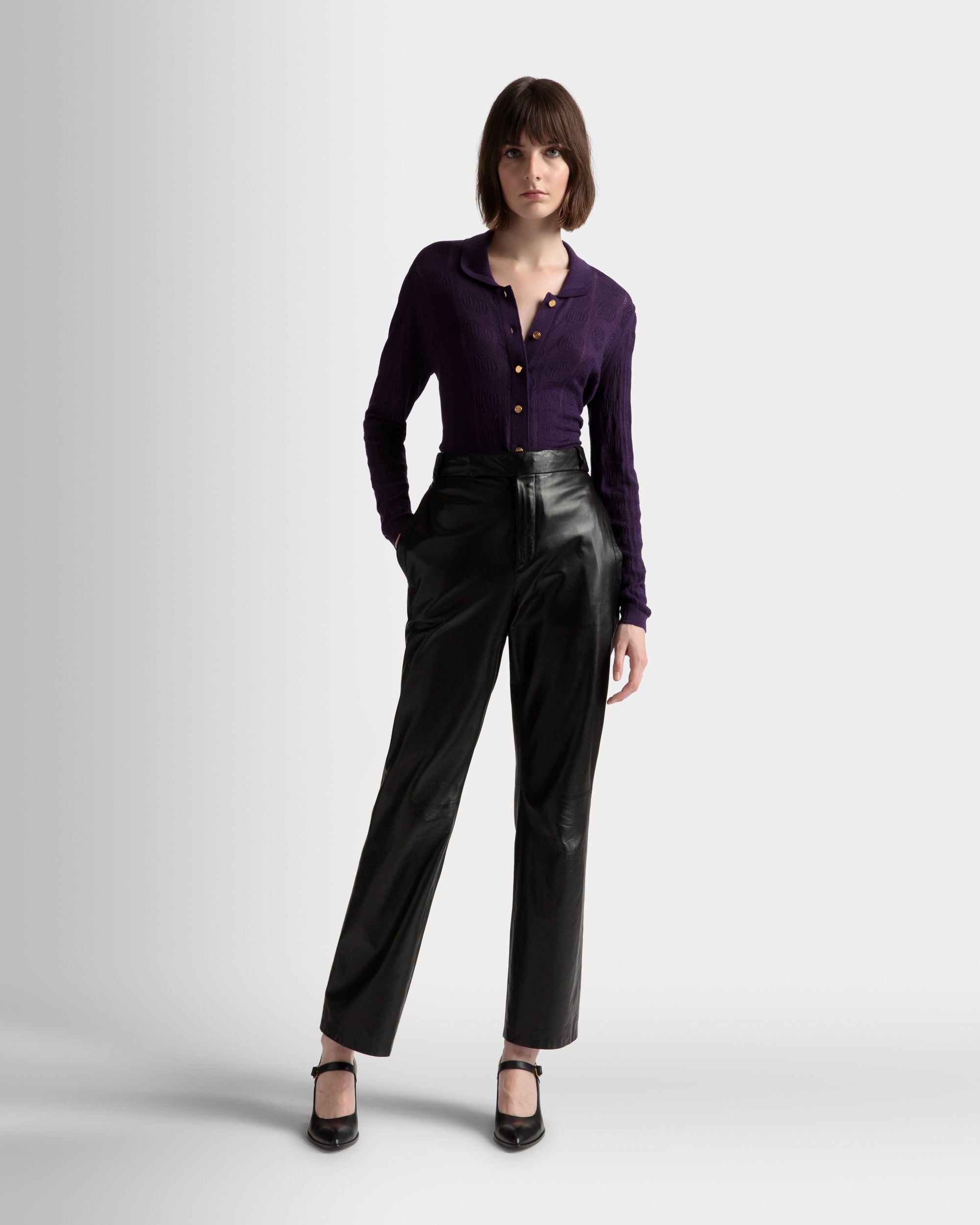 Polo À Manches Longues Avec Détail En Maille - Femme - Bally - 02