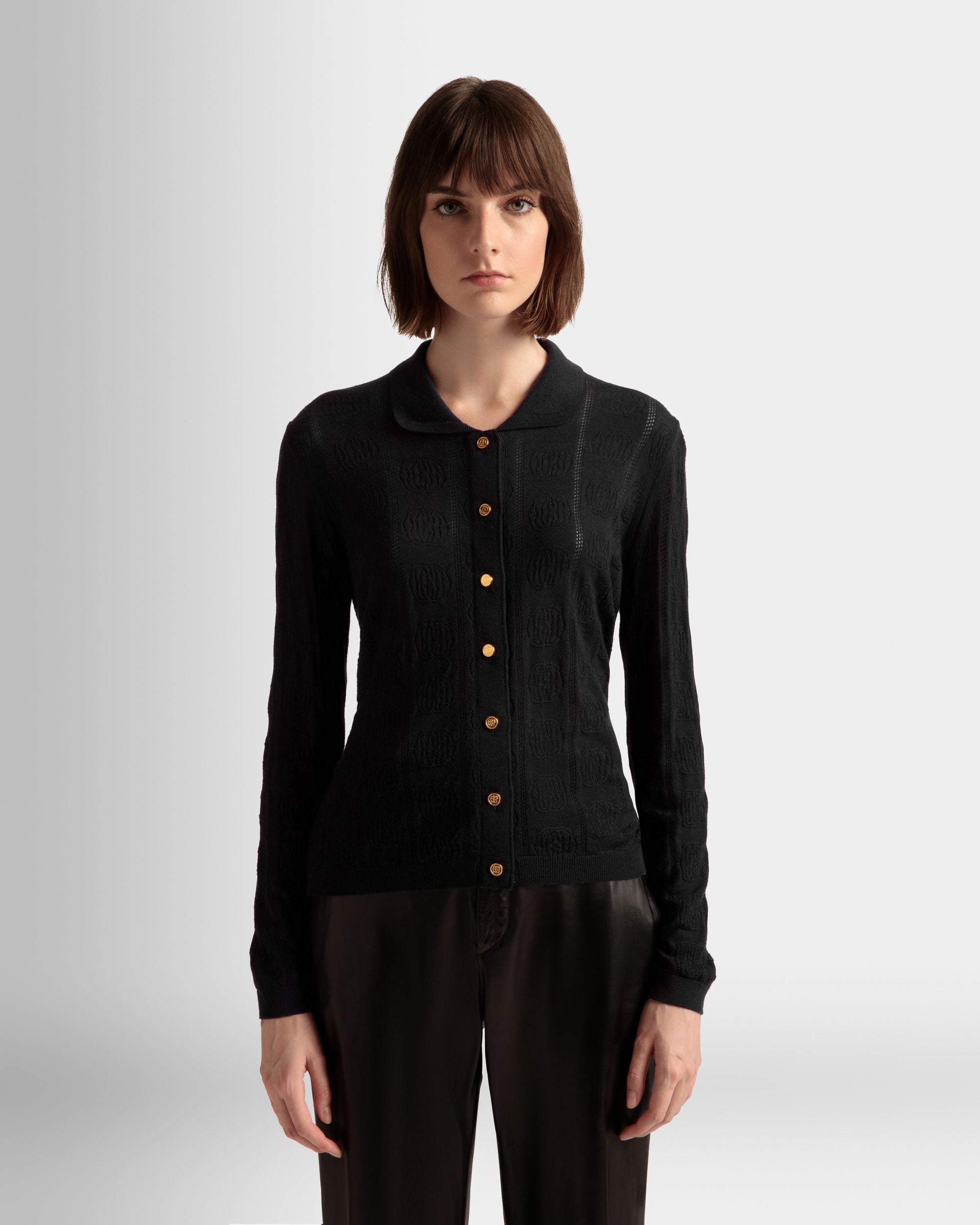 Polo À Manches Longues Avec Détail En Maille - Femme - Bally - 02