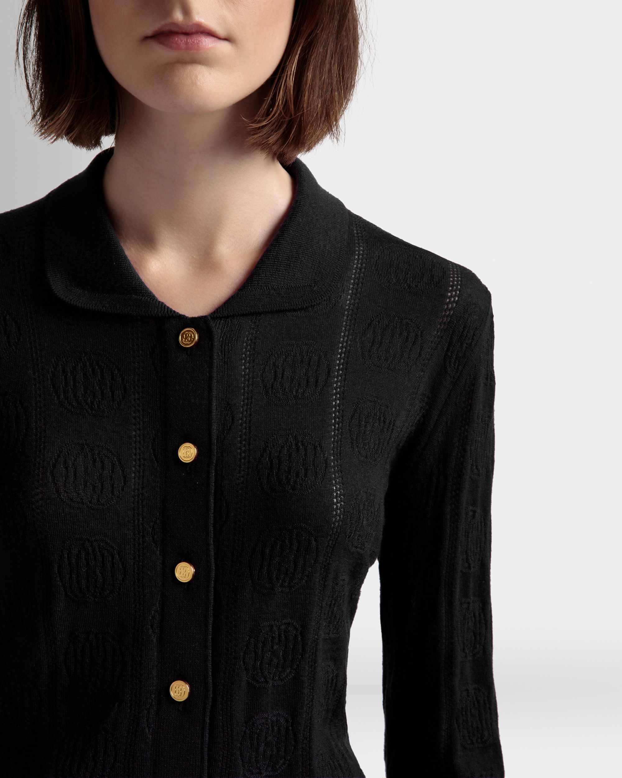 Polo À Manches Longues Avec Détail En Maille - Femme - Bally - 03