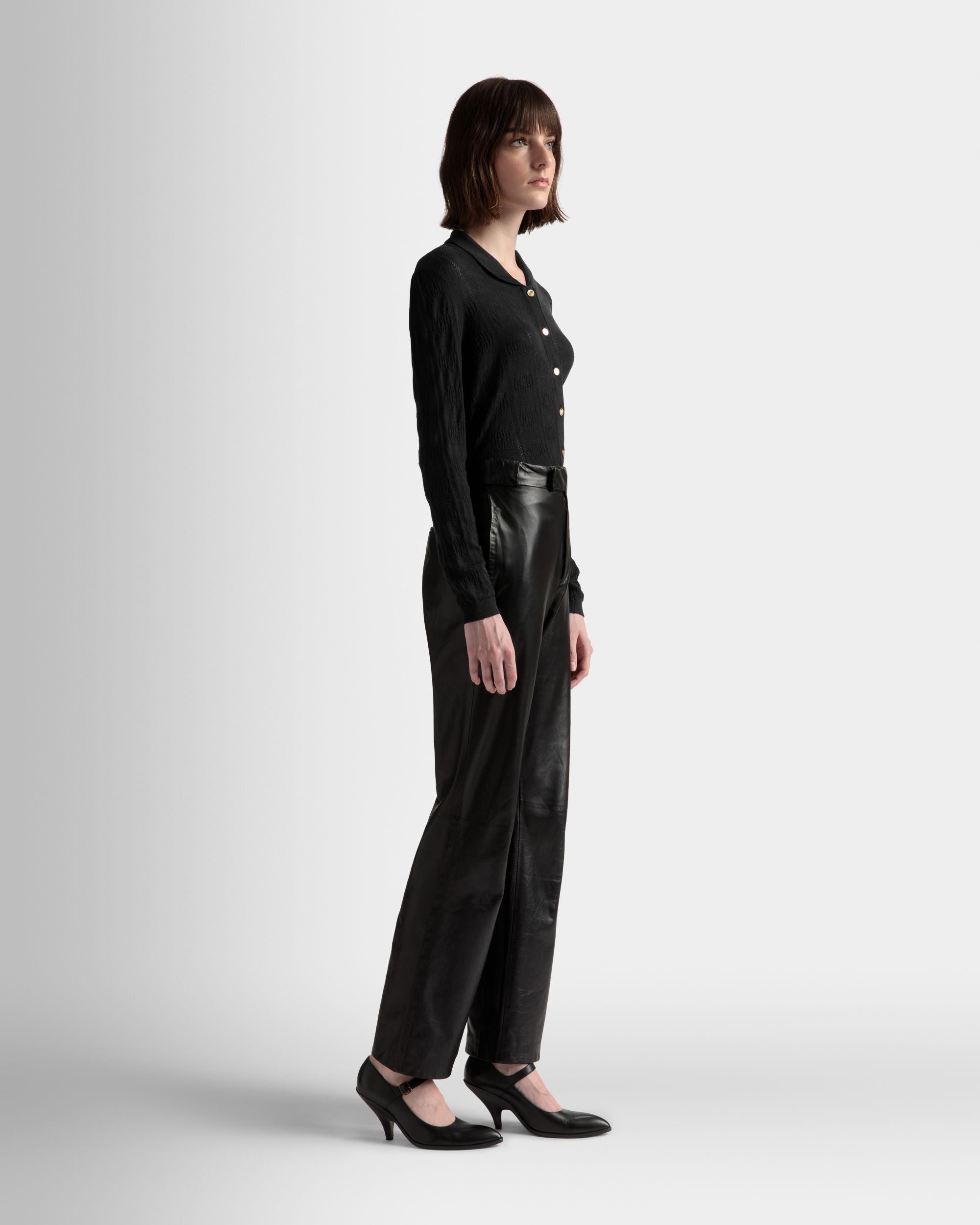 Polo À Manches Longues Avec Détail En Maille - Femme - Bally - 04