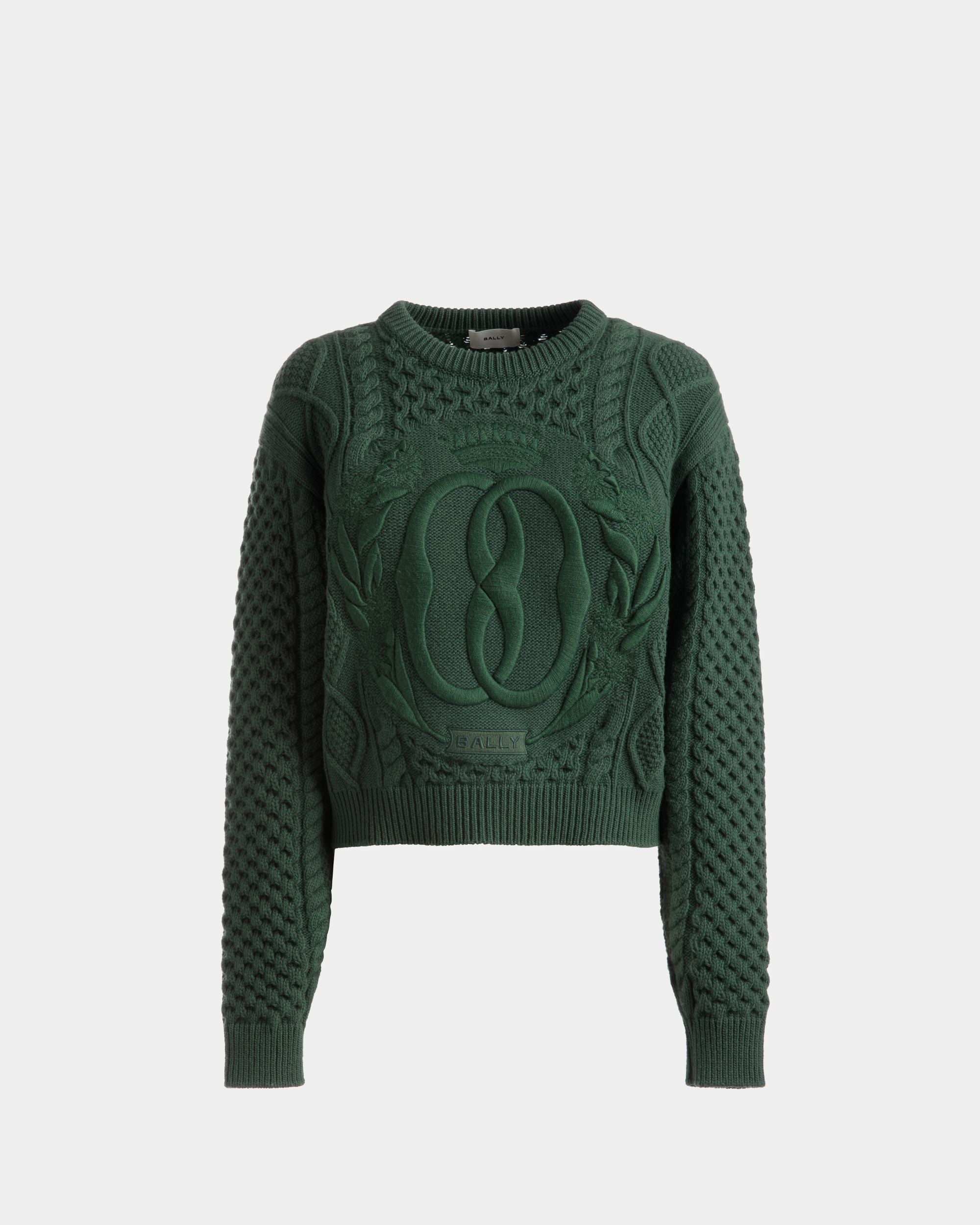 Pull Ras-Du-Cou À Torsades En Laine Kelly Green - Femme - Bally - 01