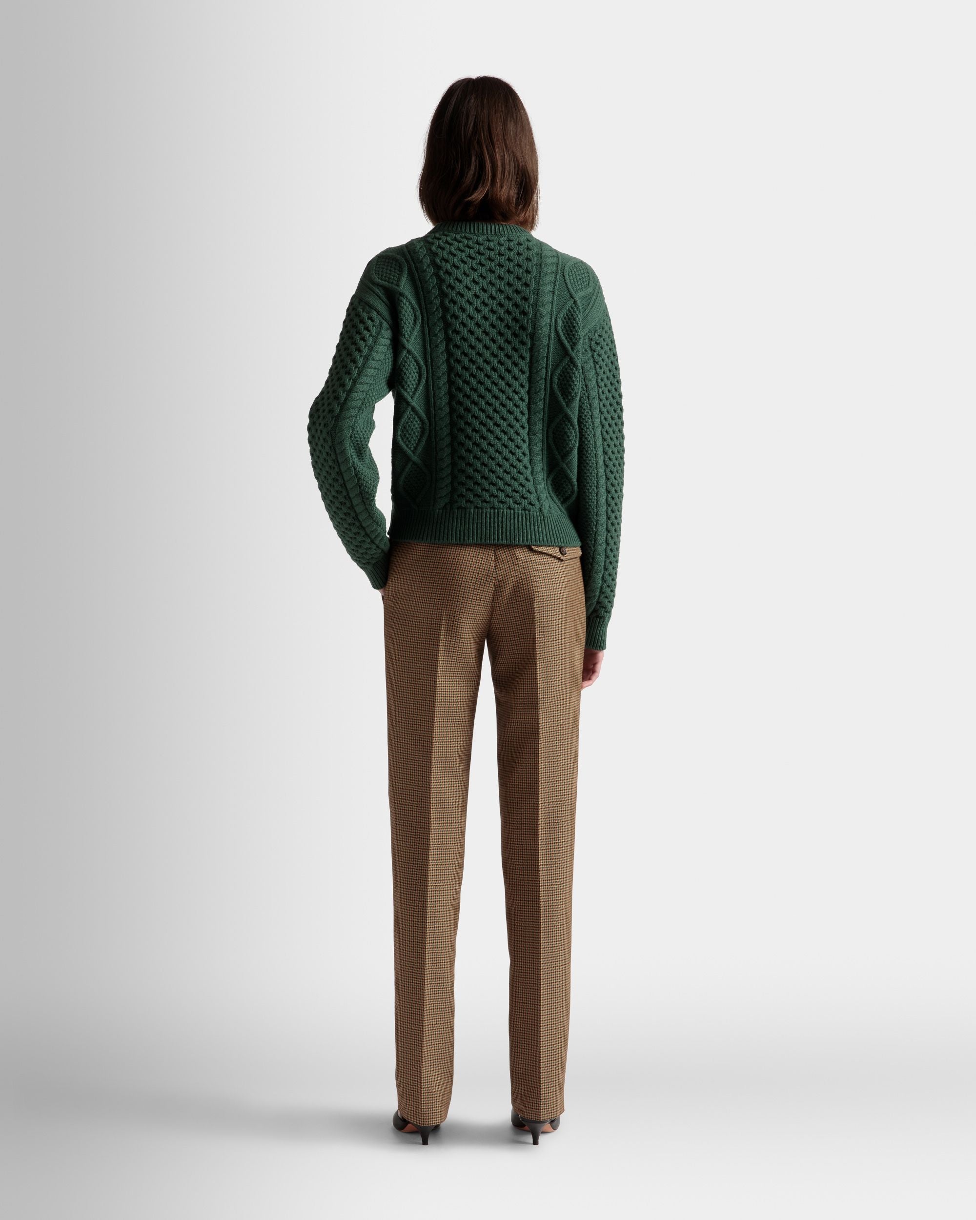 Pull Ras-Du-Cou À Torsades En Laine Kelly Green - Femme - Bally - 06