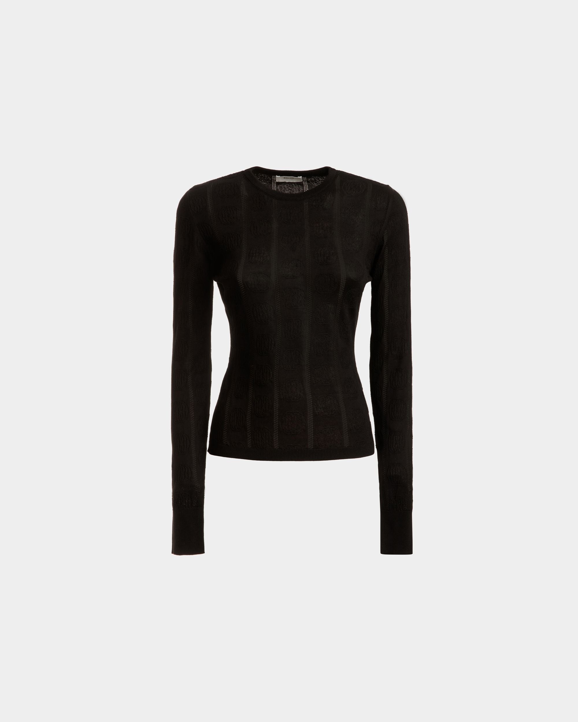 Top Ras-Du-Cou En Coton Et Soie De Couleur Noire - Femme - Bally - 01