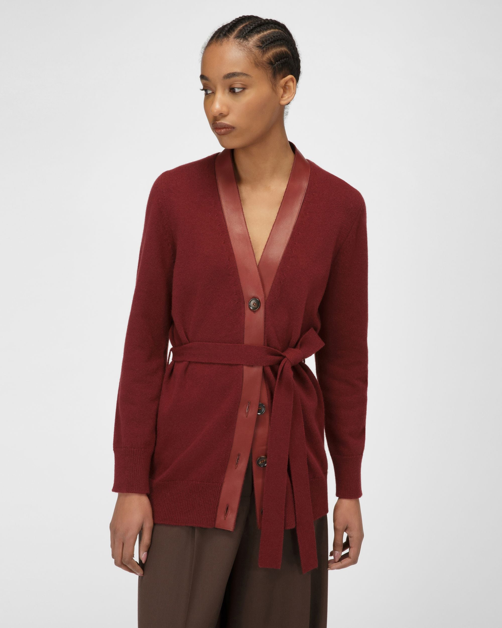 Cardigan En Laine Rouge Héritage - Femme - Bally - 01