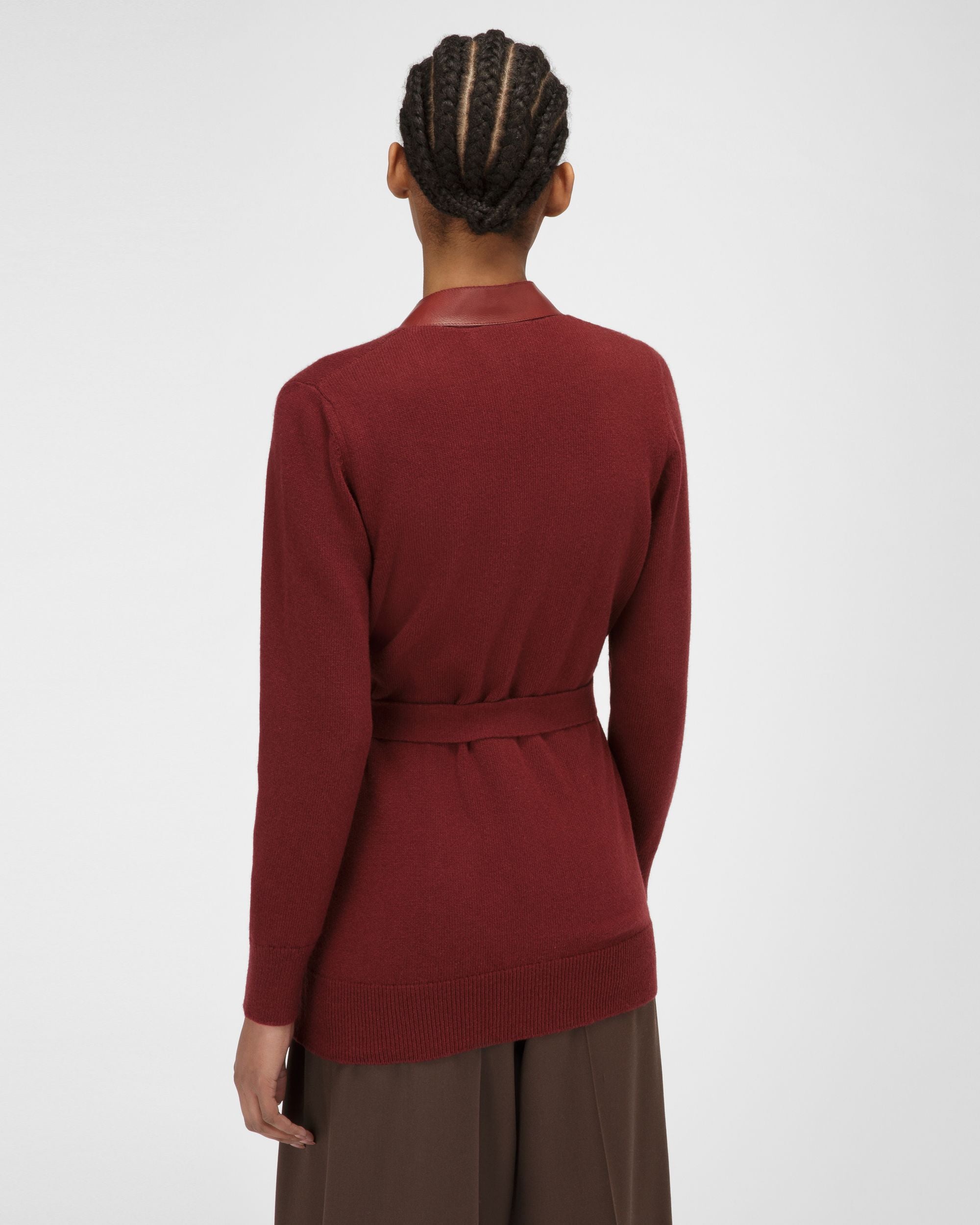 Cardigan En Laine Rouge Héritage - Femme - Bally - 03