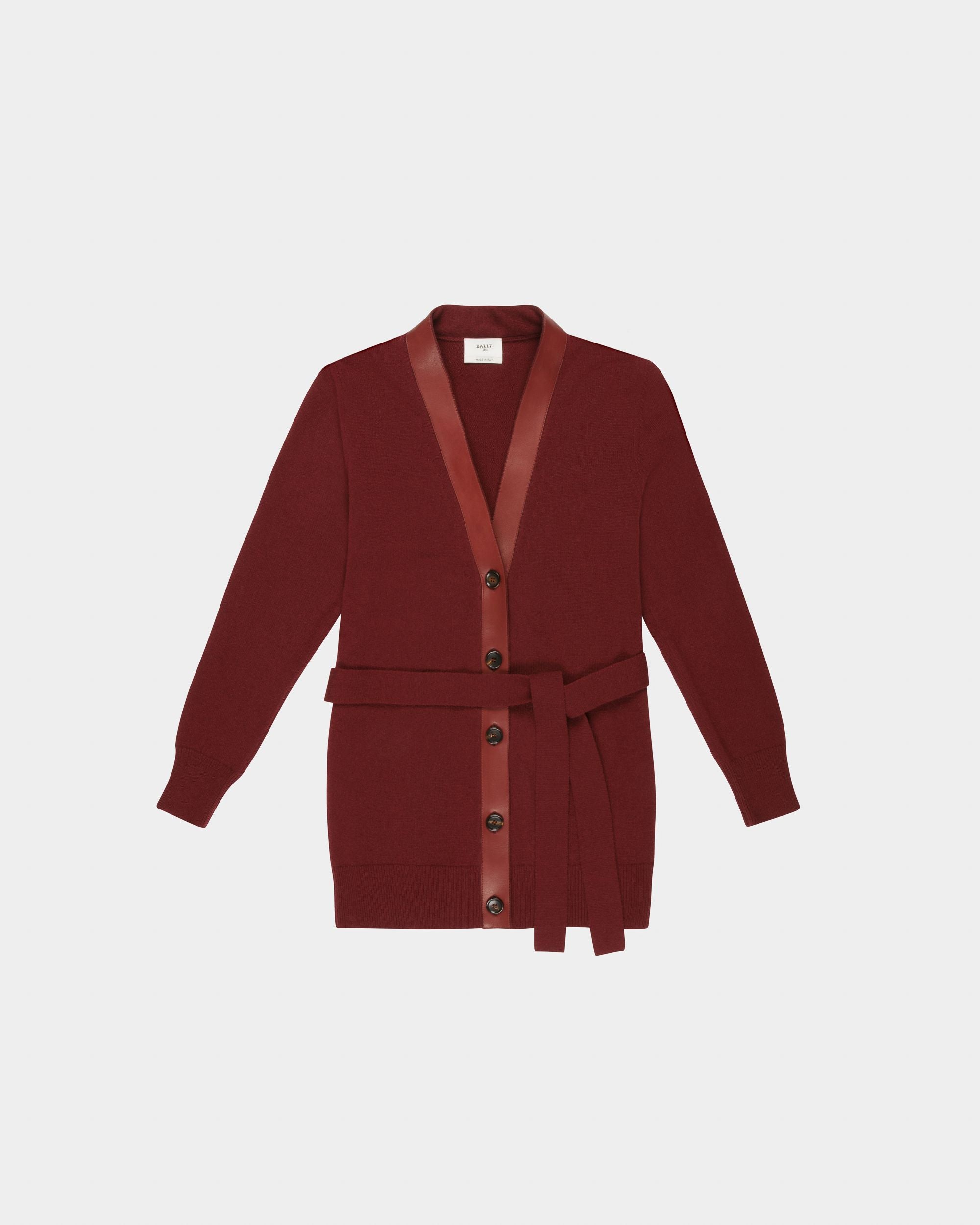 Cardigan En Laine Rouge Héritage - Femme - Bally - 04