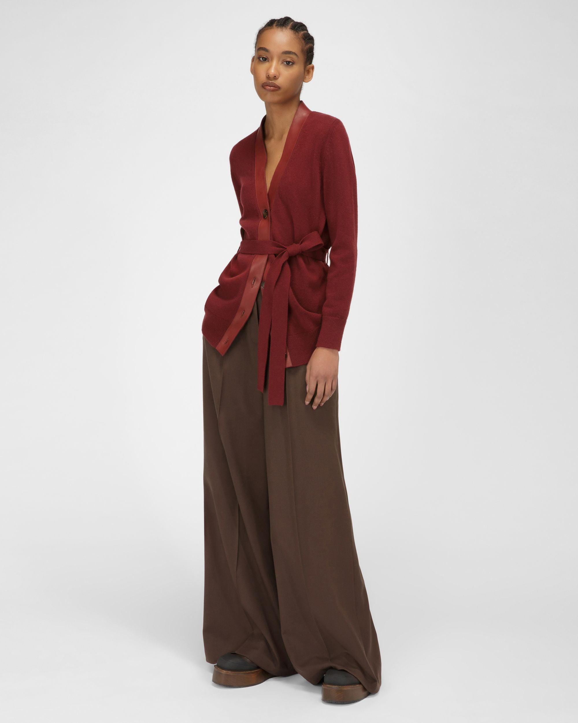 Cardigan En Laine Rouge Héritage - Femme - Bally - 05