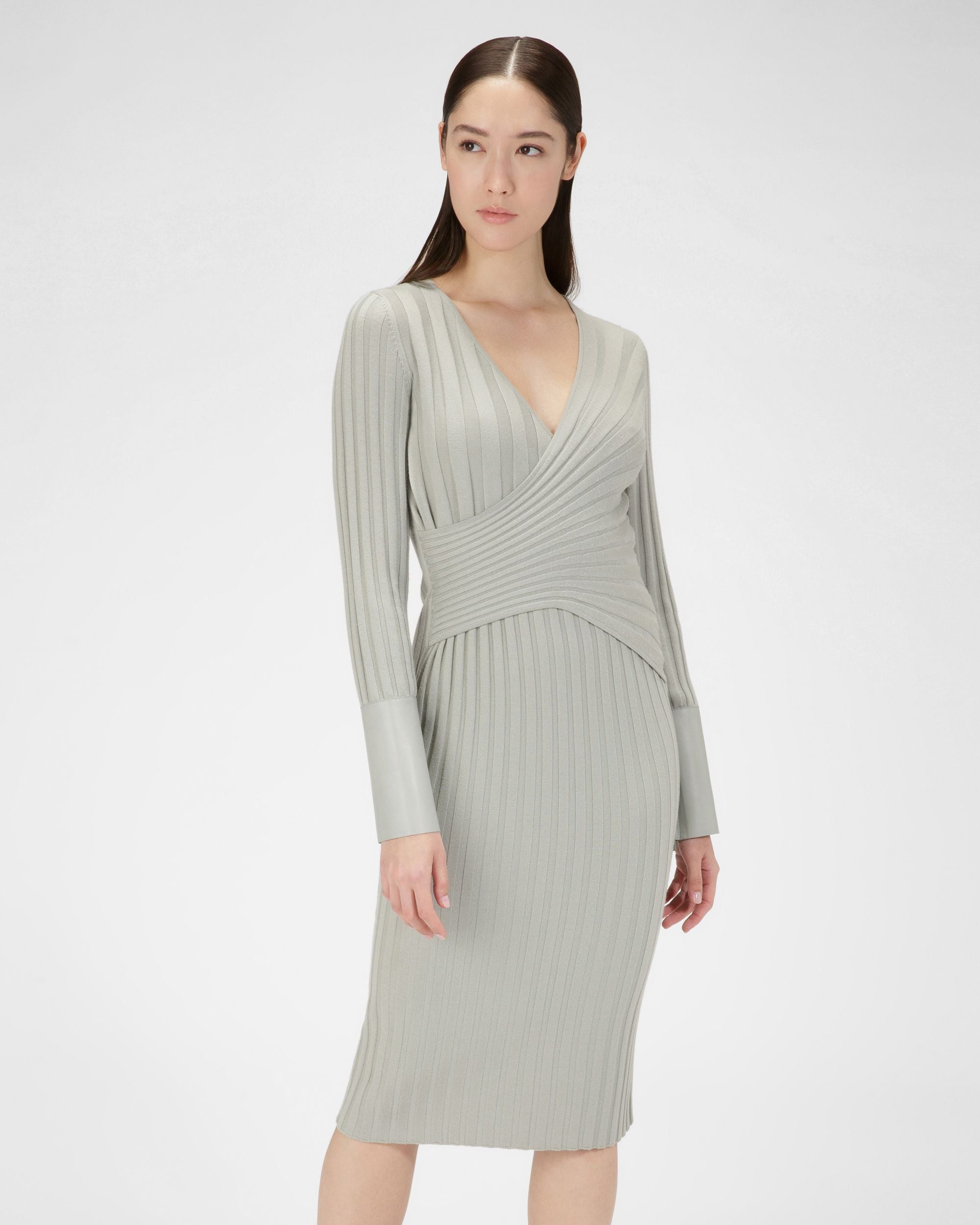 Robe En Laine Et Cachemire Mélangés En Gris - Femme - Bally - 01