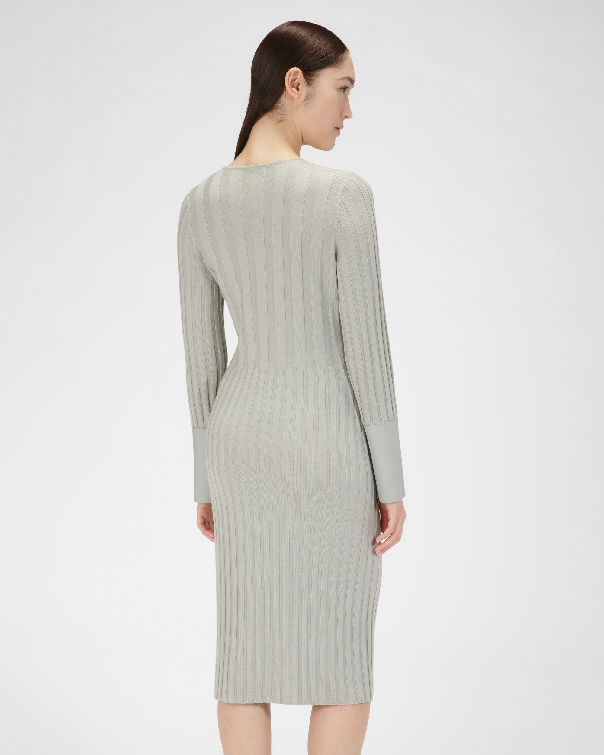 Robe En Laine Et Cachemire Mélangés En Gris - Femme - Bally - 03