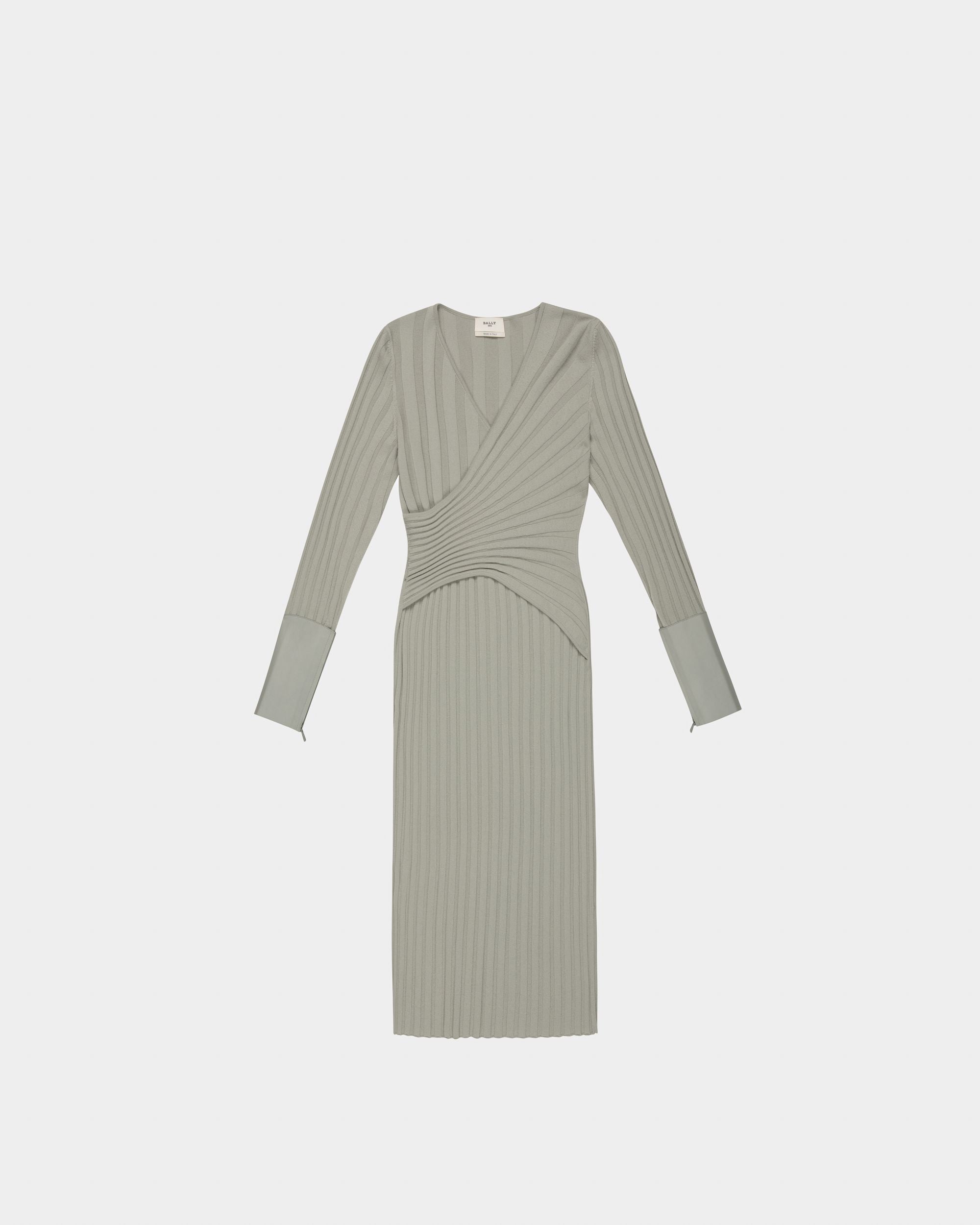 Robe En Laine Et Cachemire Mélangés En Gris - Femme - Bally - 04