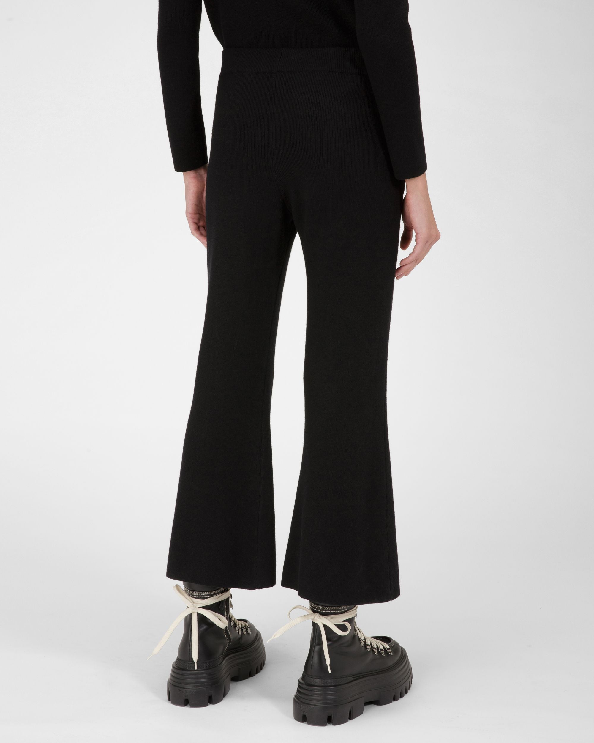 Pantalon En Laine Et Soie Noir - Femme - Bally - 03