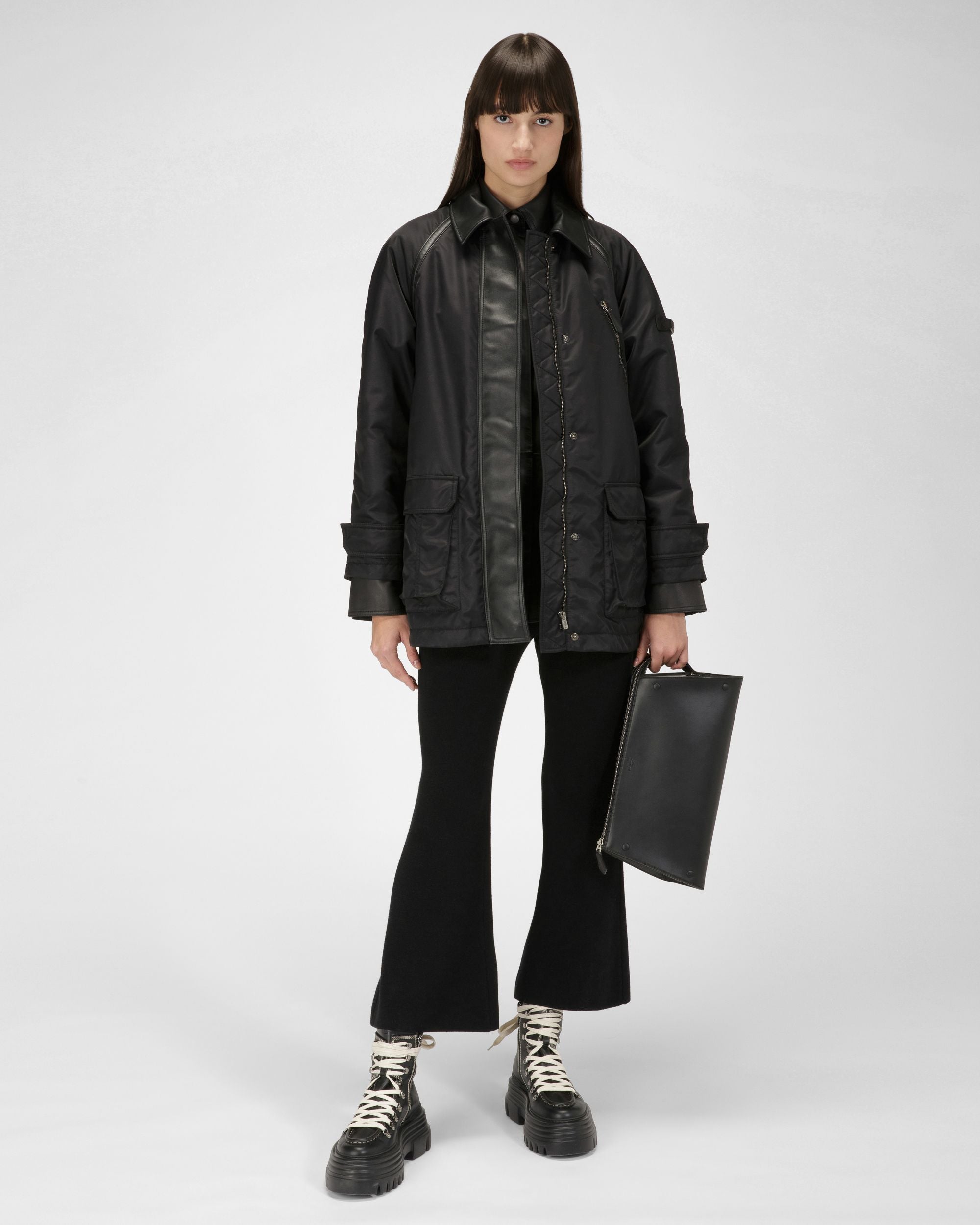 Pantalon En Laine Et Soie Noir - Femme - Bally - 05