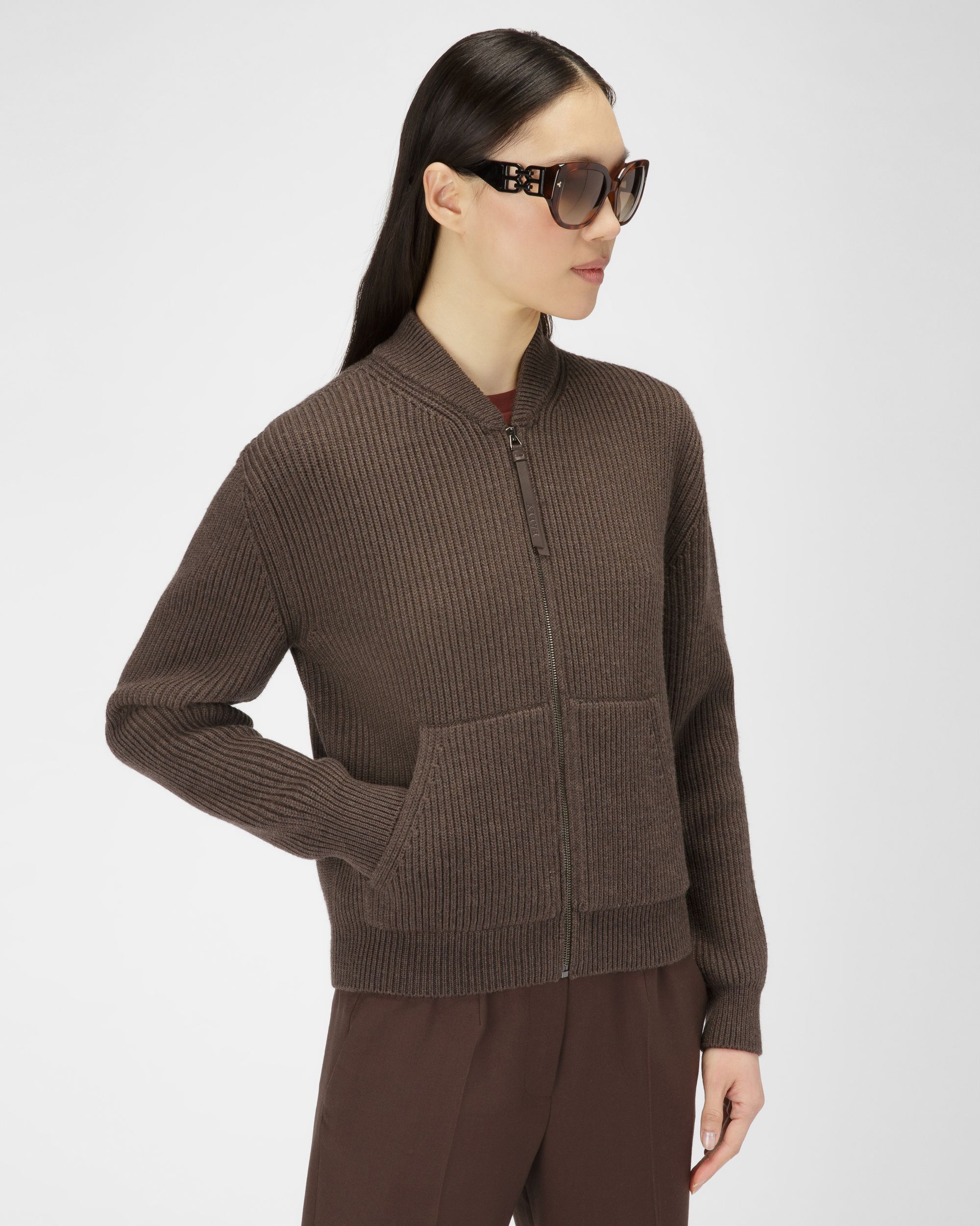 Veste En Laine Vert Militaire - Femme - Bally - 01