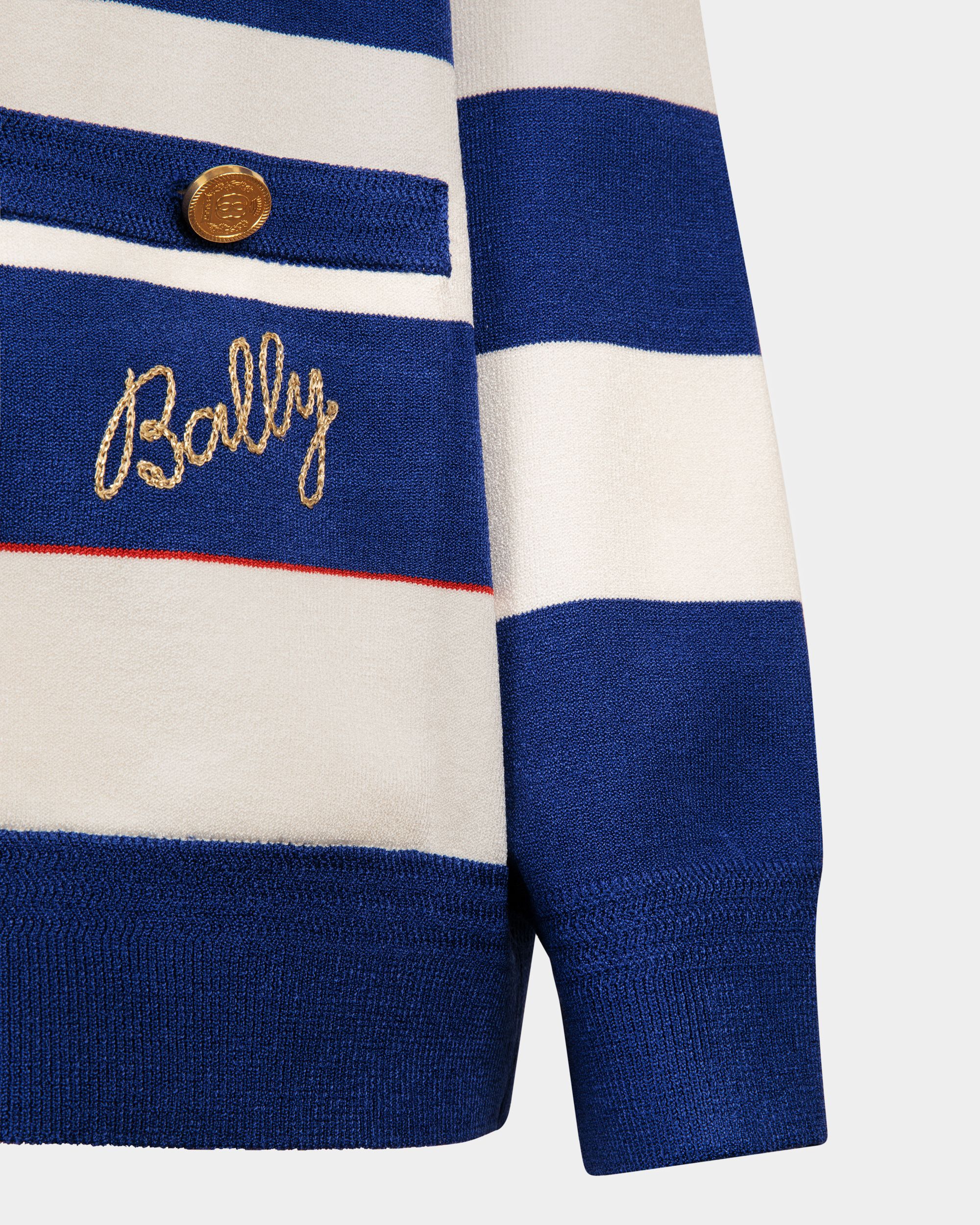 Cardigan À Rayures Bleu Et Blanc - Femme - Bally - 02