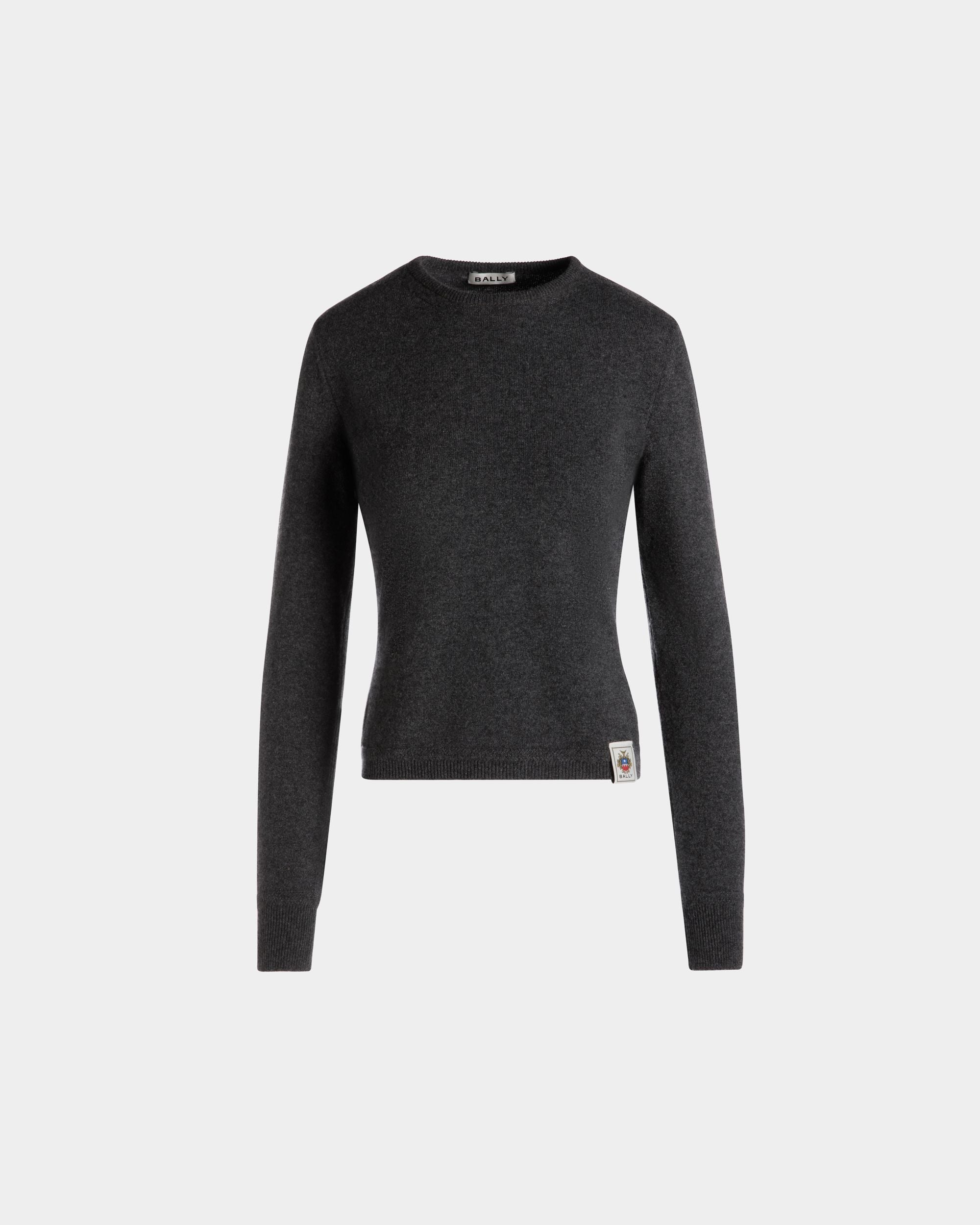 Top En Maille À Manches Longues En Cachemire Dark Grey - Femme - Bally - 01