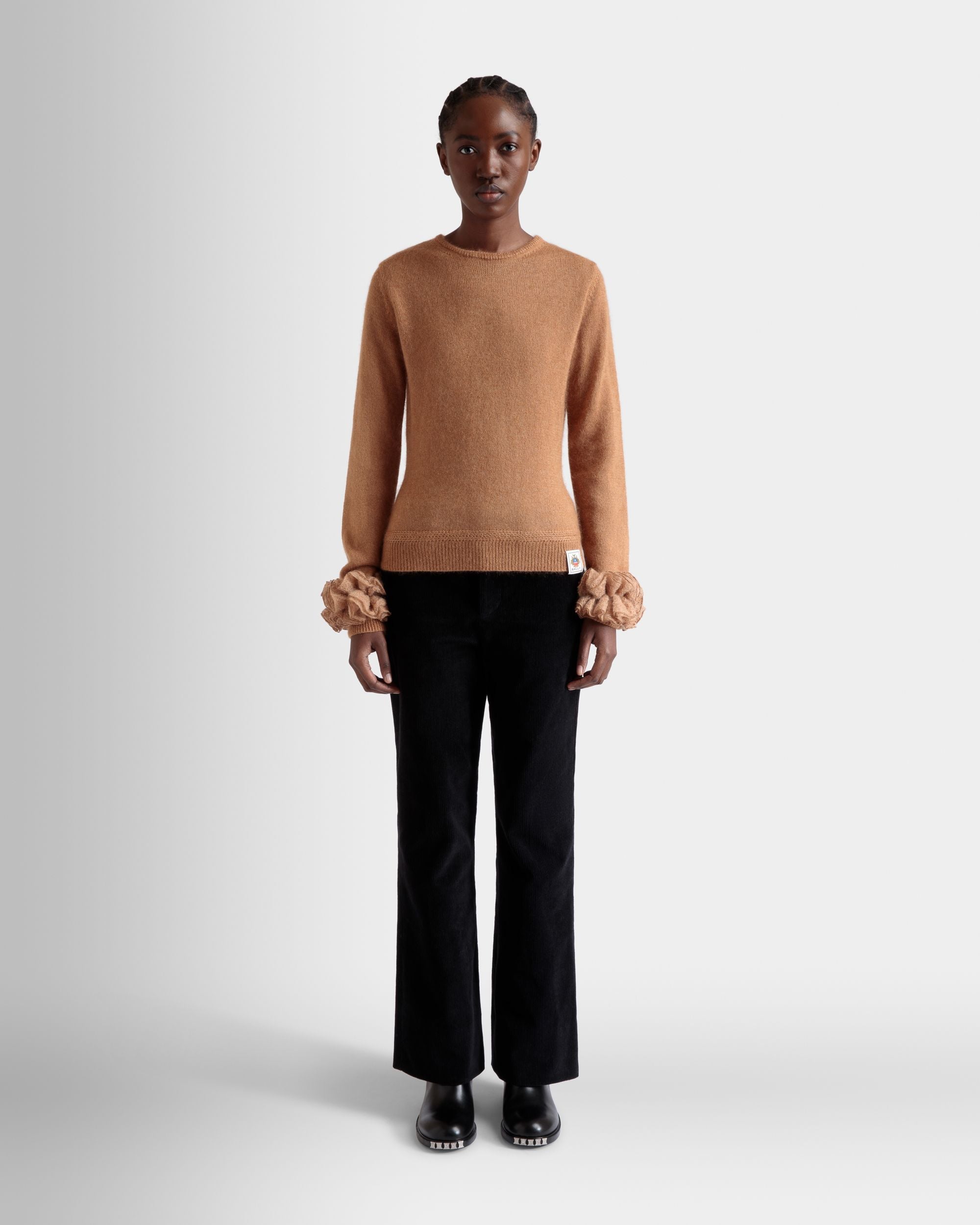 Top En Maille De Mohair Et Soie Light Beige - Femme - Bally - 02