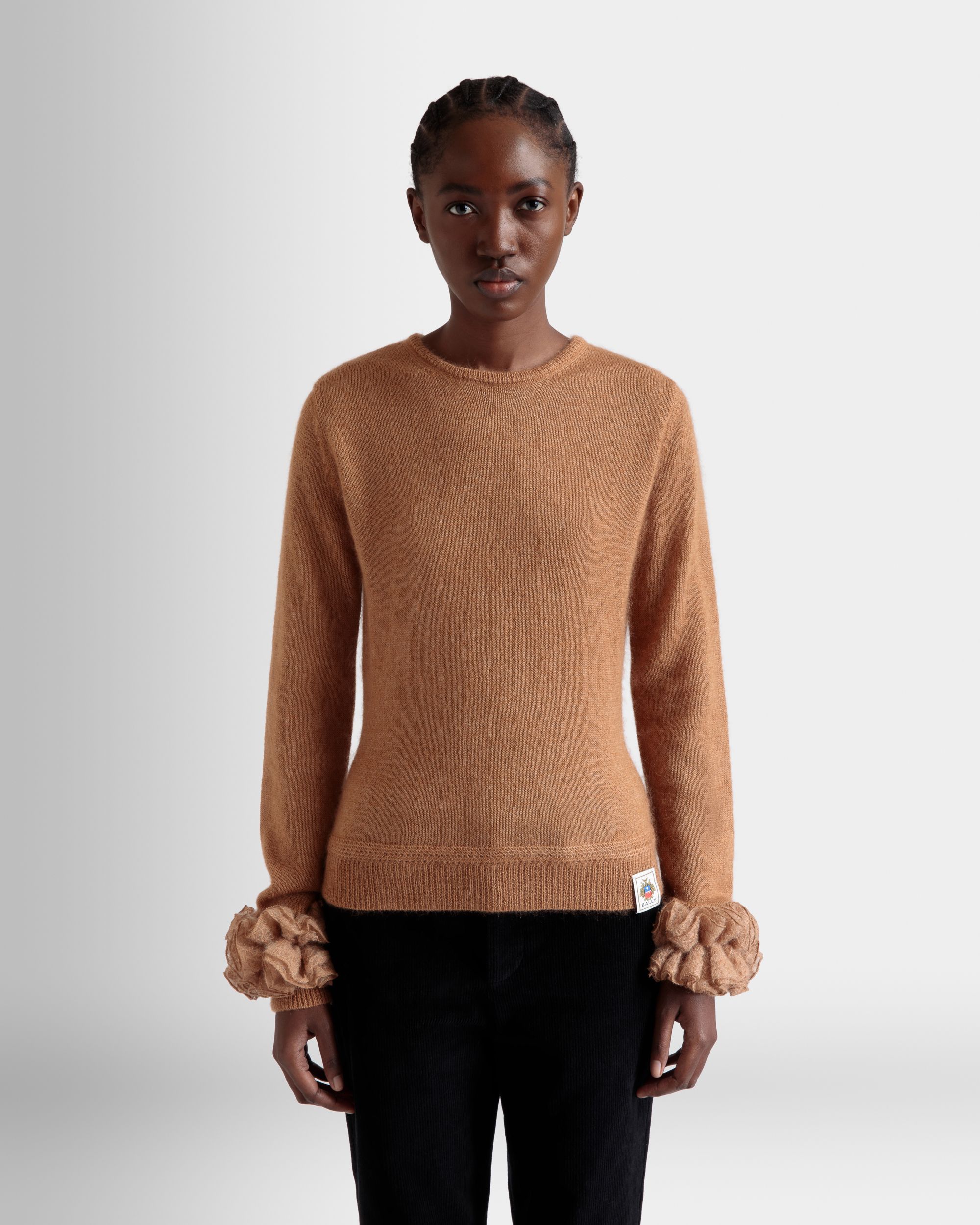 Top En Maille De Mohair Et Soie Light Beige - Femme - Bally - 03